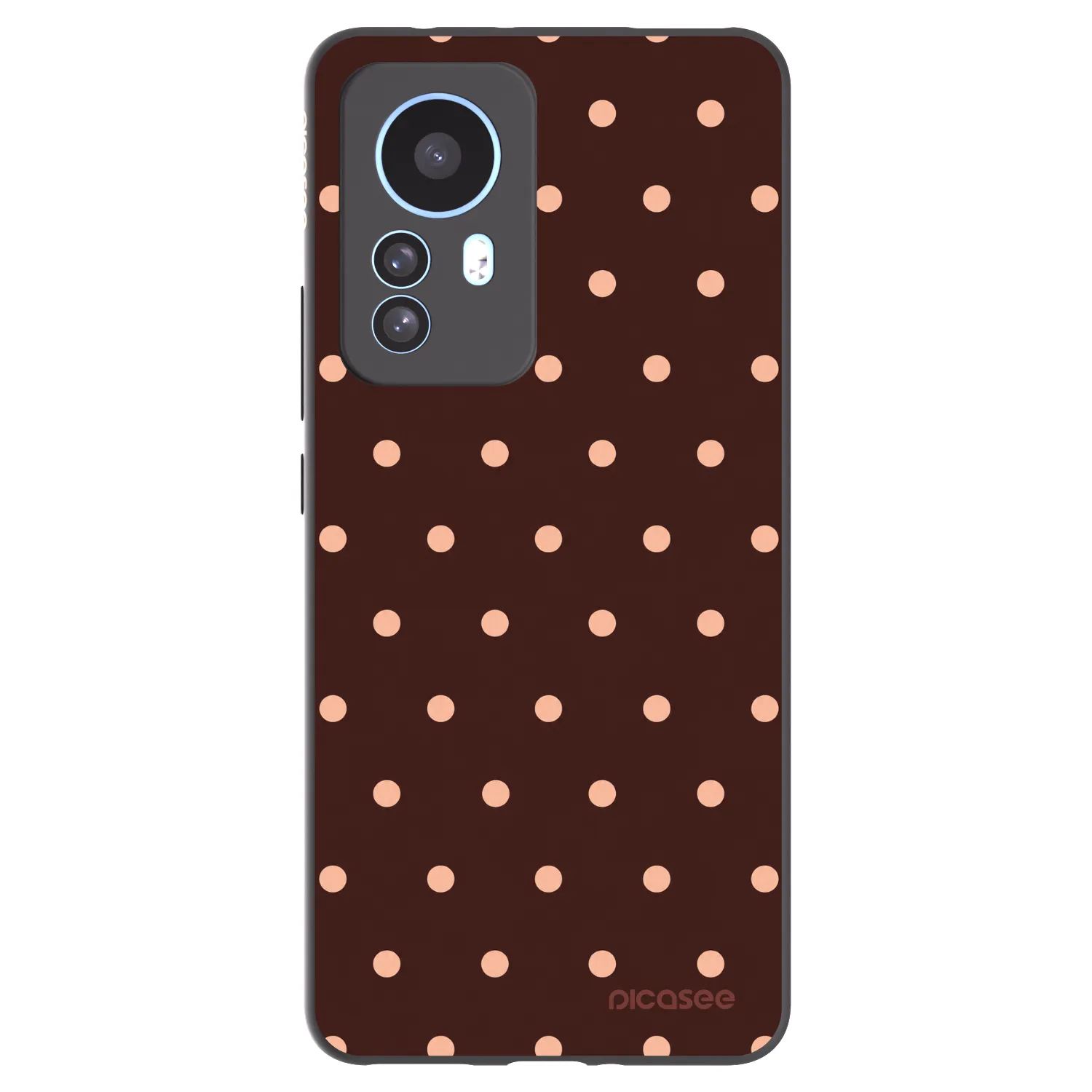 Picasee fekete szilikon tok az alábbi mobiltelefonokra Xiaomi 12T Pro - Peach Dots & Chocolate