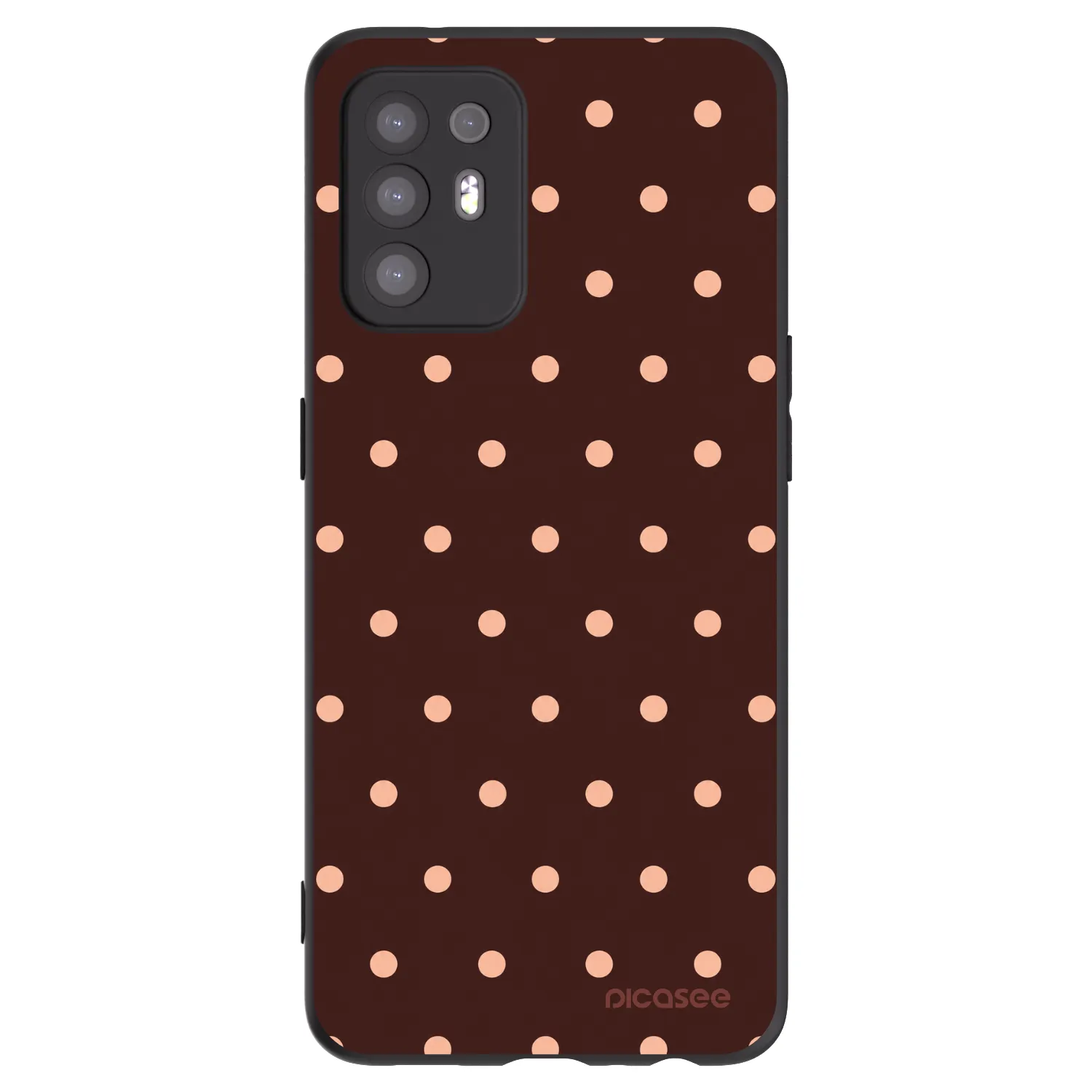 Picasee fekete szilikon tok az alábbi mobiltelefonokra OPPO A94 5G - Peach Dots & Chocolate