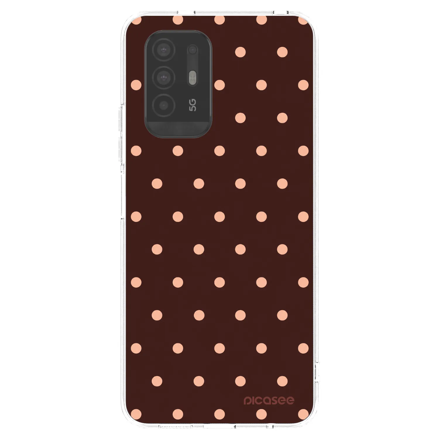 Picasee átlátszó szilikon tok az alábbi mobiltelefonokra OPPO A94 5G - Peach Dots & Chocolate