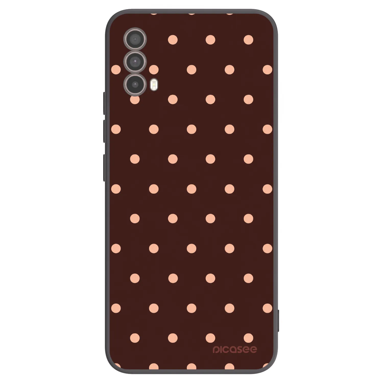Picasee fekete szilikon tok az alábbi mobiltelefonokra Motorola Moto E40 - Peach Dots & Chocolate