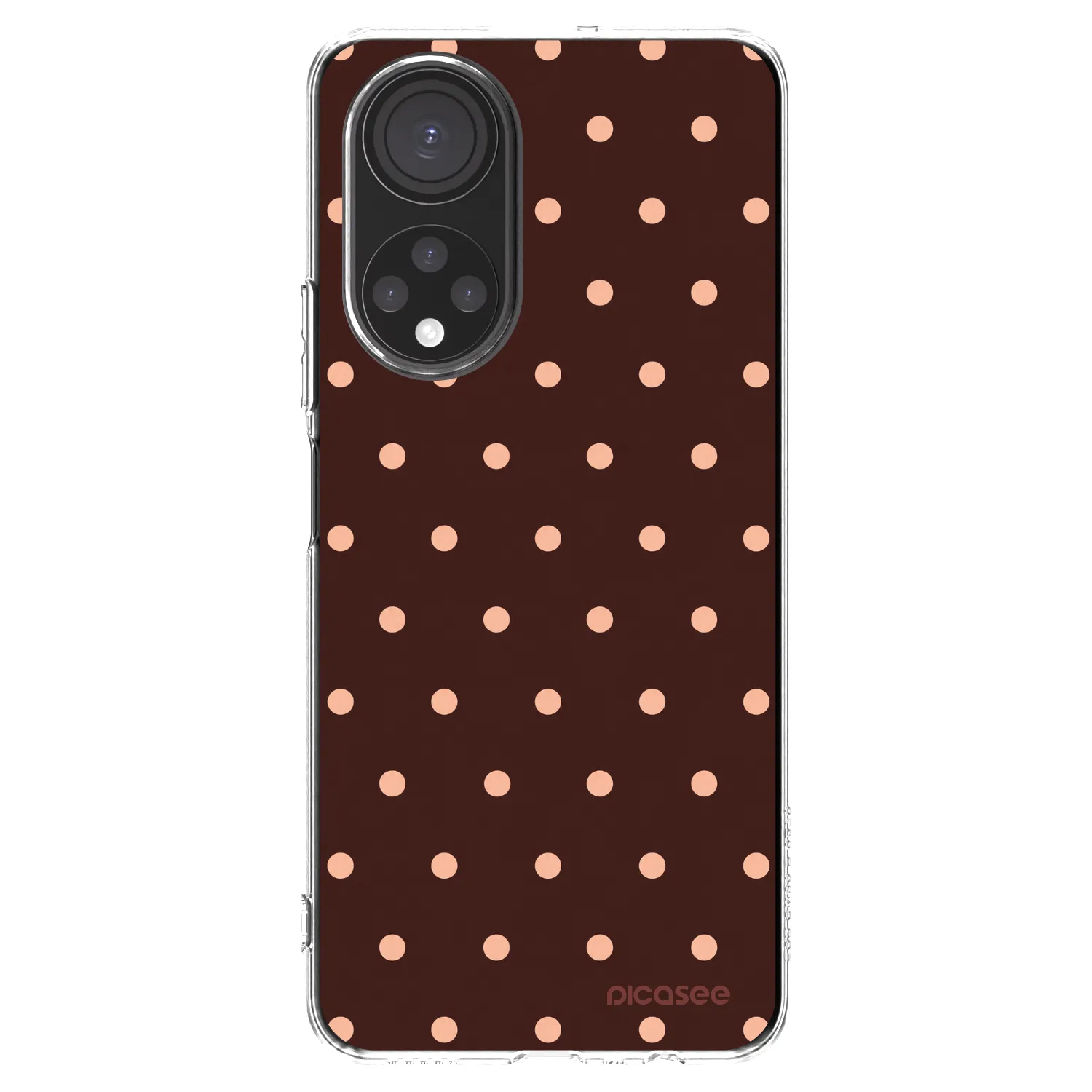 Picasee átlátszó szilikon tok az alábbi mobiltelefonokra Honor X7 - Peach Dots & Chocolate