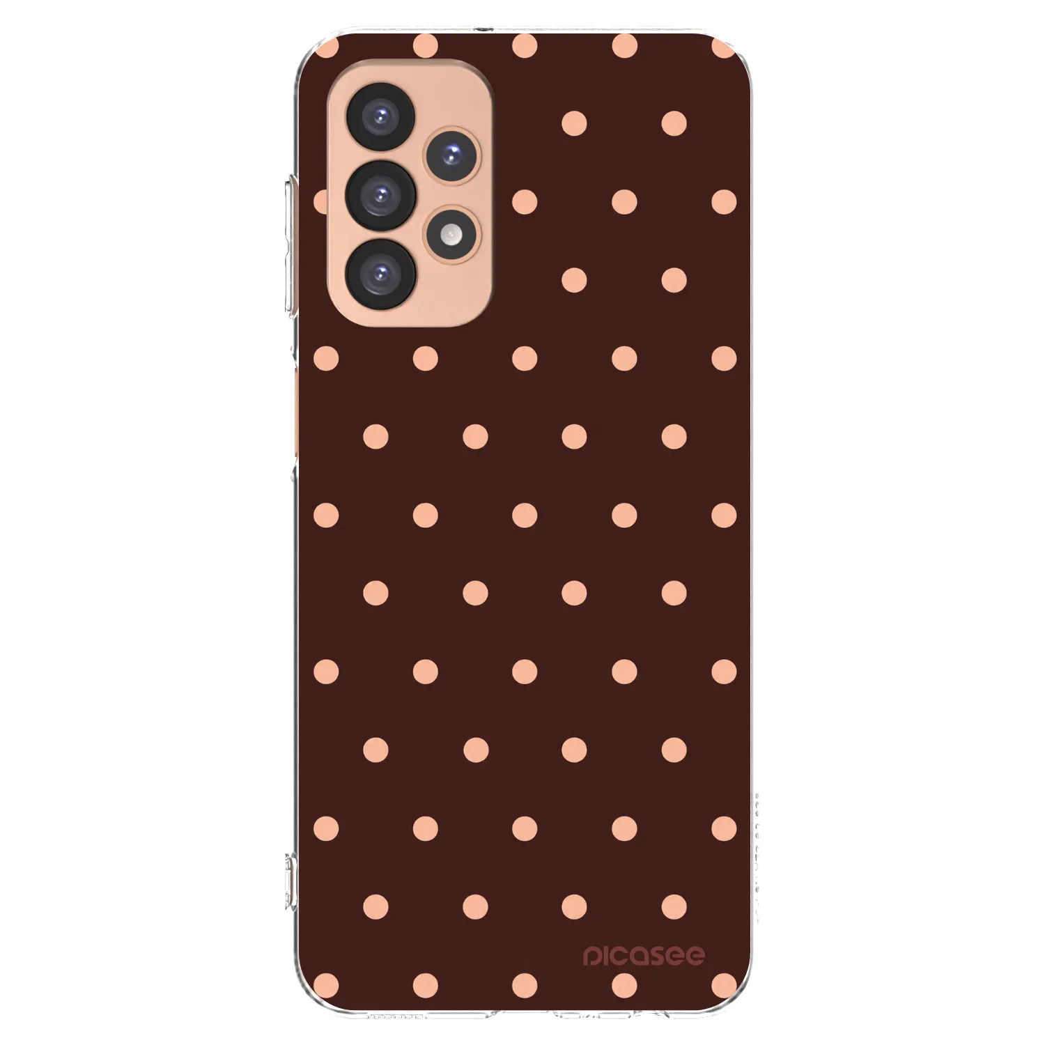 Picasee átlátszó szilikon tok az alábbi mobiltelefonokra Samsung Galaxy A23 A236B 5G - Peach Dots & Chocolate