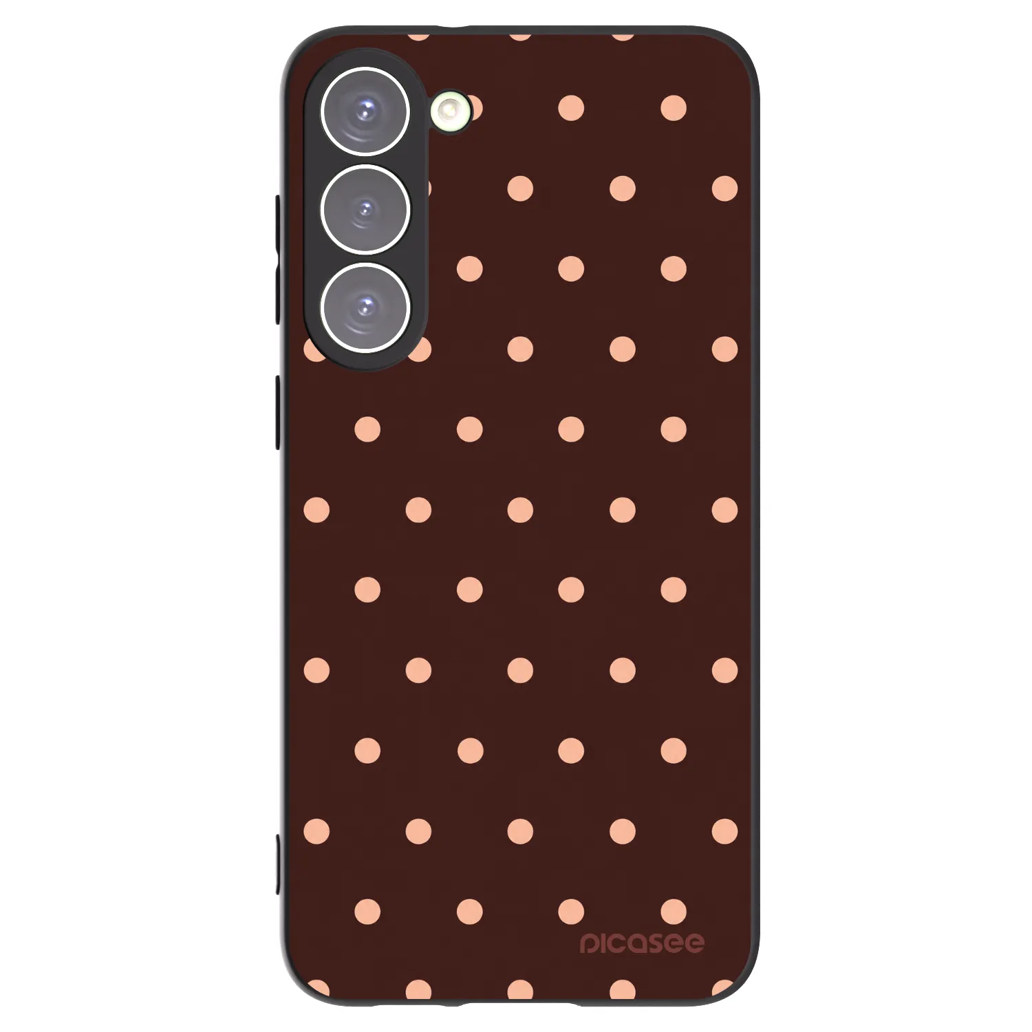 Picasee fekete szilikon tok az alábbi mobiltelefonokra Samsung Galaxy S23+ 5G - Peach Dots & Chocolate