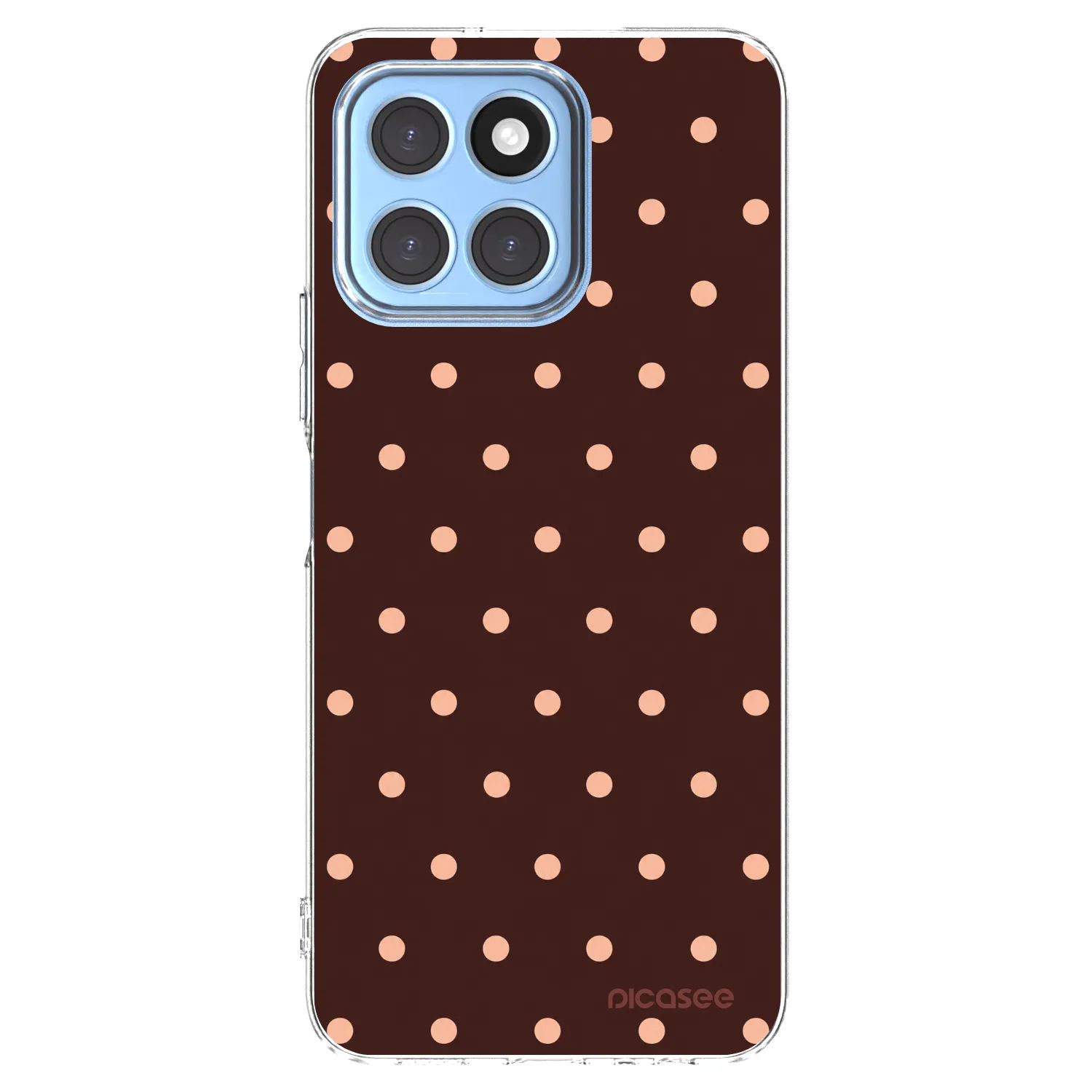 Picasee átlátszó szilikon tok az alábbi mobiltelefonokra Honor X8 5G - Peach Dots & Chocolate
