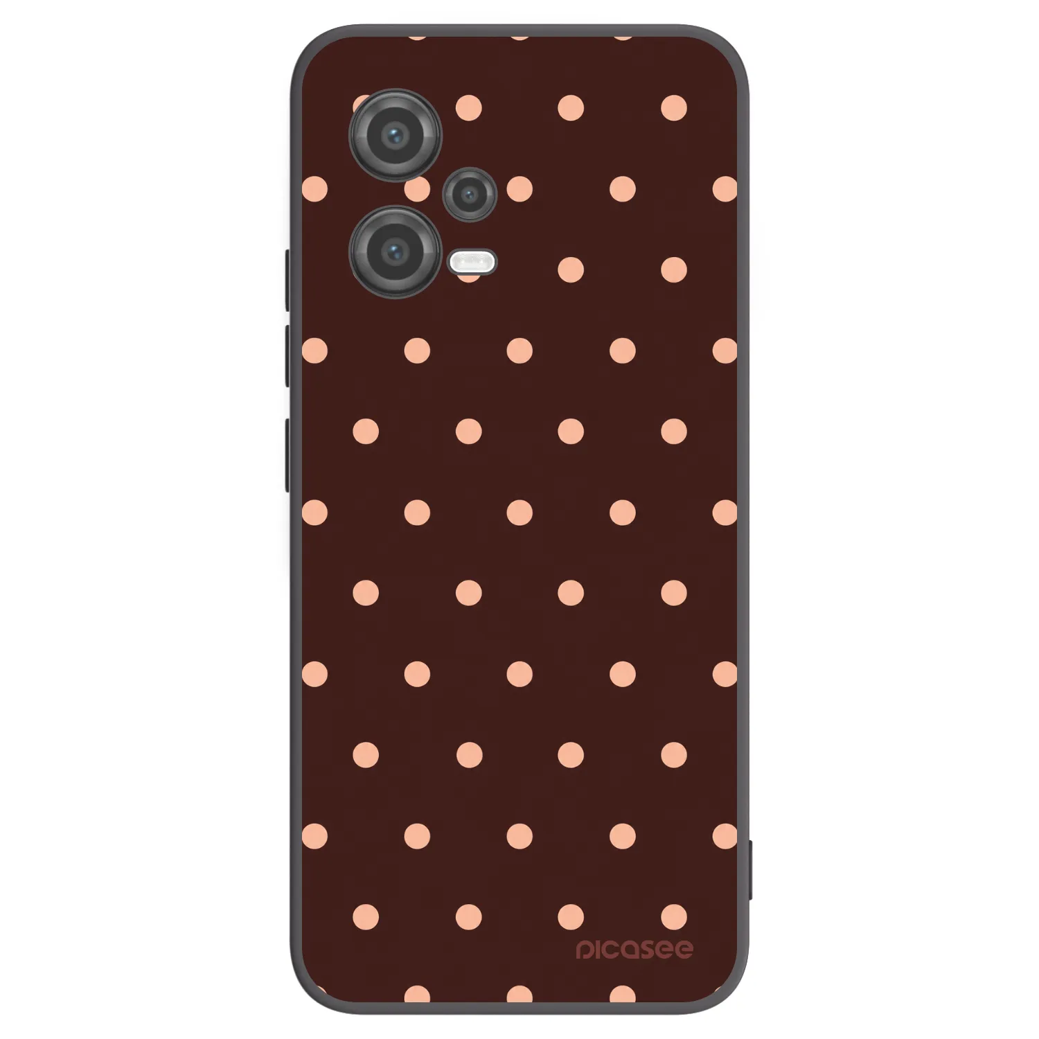 Picasee fekete szilikon tok az alábbi mobiltelefonokra Xiaomi Poco X5 - Peach Dots & Chocolate