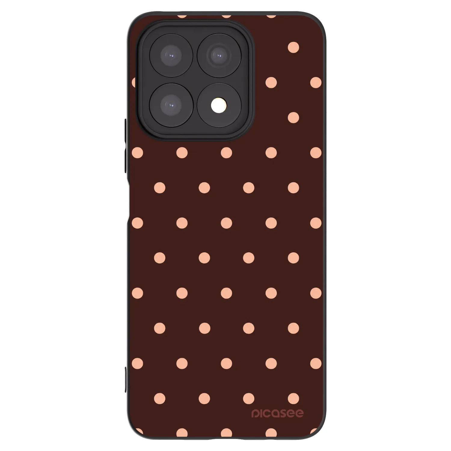 Picasee fekete szilikon tok az alábbi mobiltelefonokra Honor X8a - Peach Dots & Chocolate