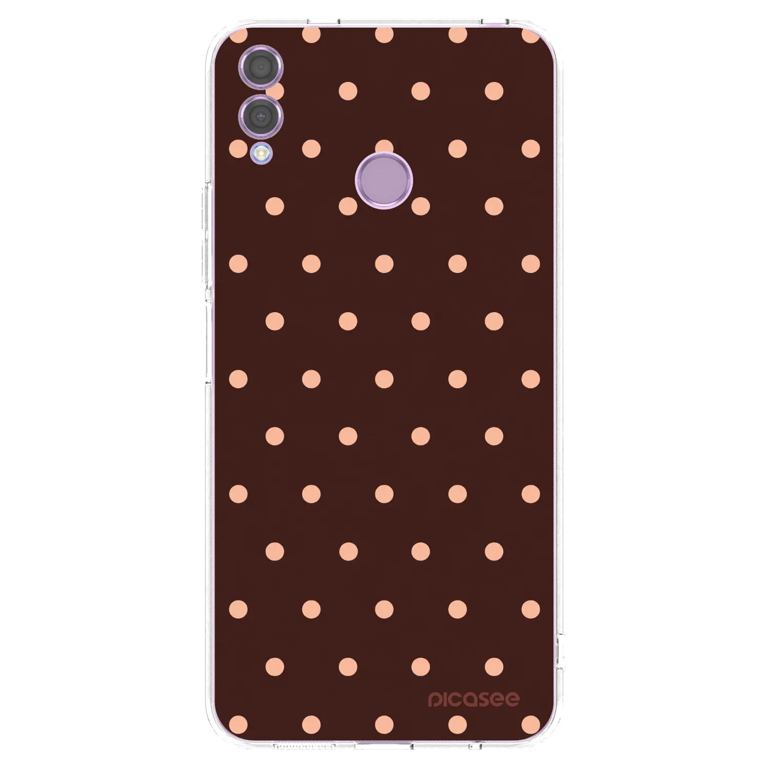 Picasee átlátszó szilikon tok az alábbi mobiltelefonokra Honor 8X - Peach Dots & Chocolate