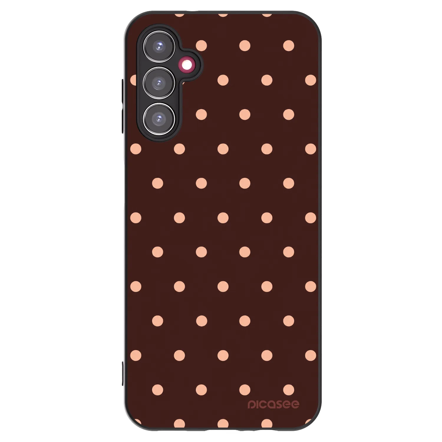 Picasee fekete szilikon tok az alábbi mobiltelefonokra Samsung Galaxy A14 4G A145R - Peach Dots & Chocolate