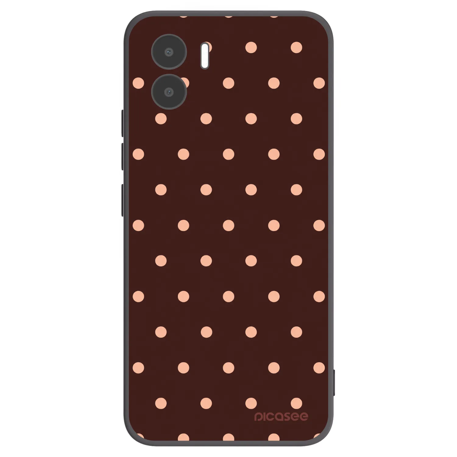 Picasee fekete szilikon tok az alábbi mobiltelefonokra Xiaomi Redmi A2 - Peach Dots & Chocolate