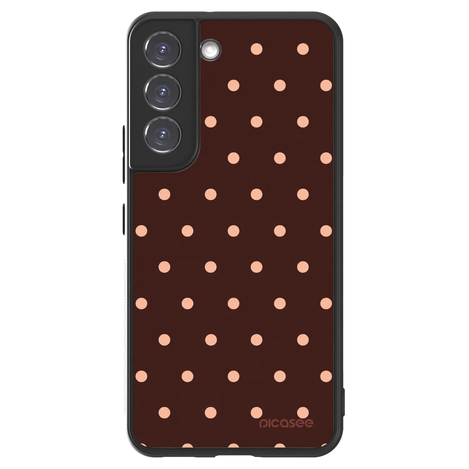 Picasee ULTIMATE CASE PowerShare Samsung Galaxy S22 5G - készülékre - Peach Dots & Chocolate