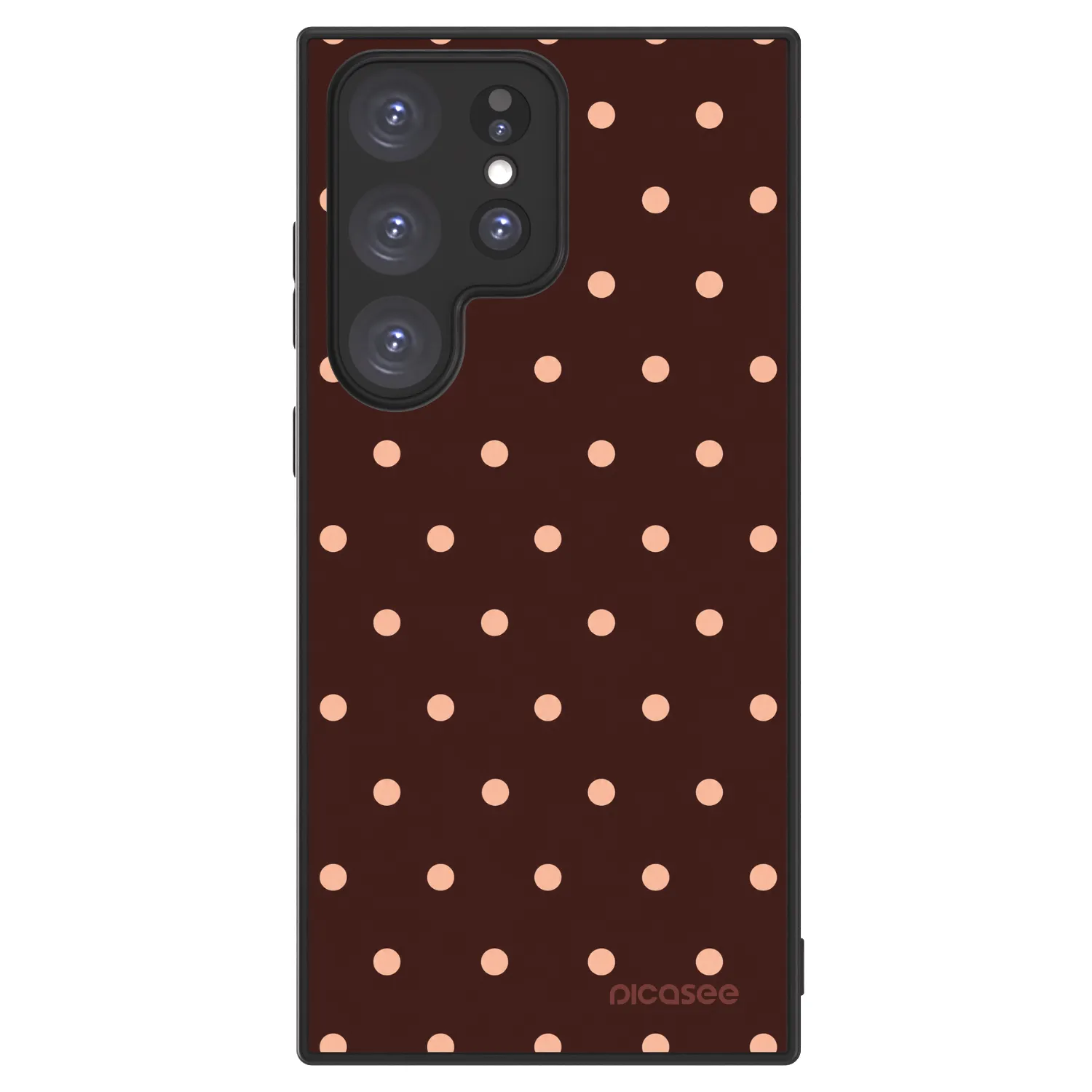 Picasee ULTIMATE CASE PowerShare Samsung Galaxy S23 Ultra 5G - készülékre - Peach Dots & Chocolate
