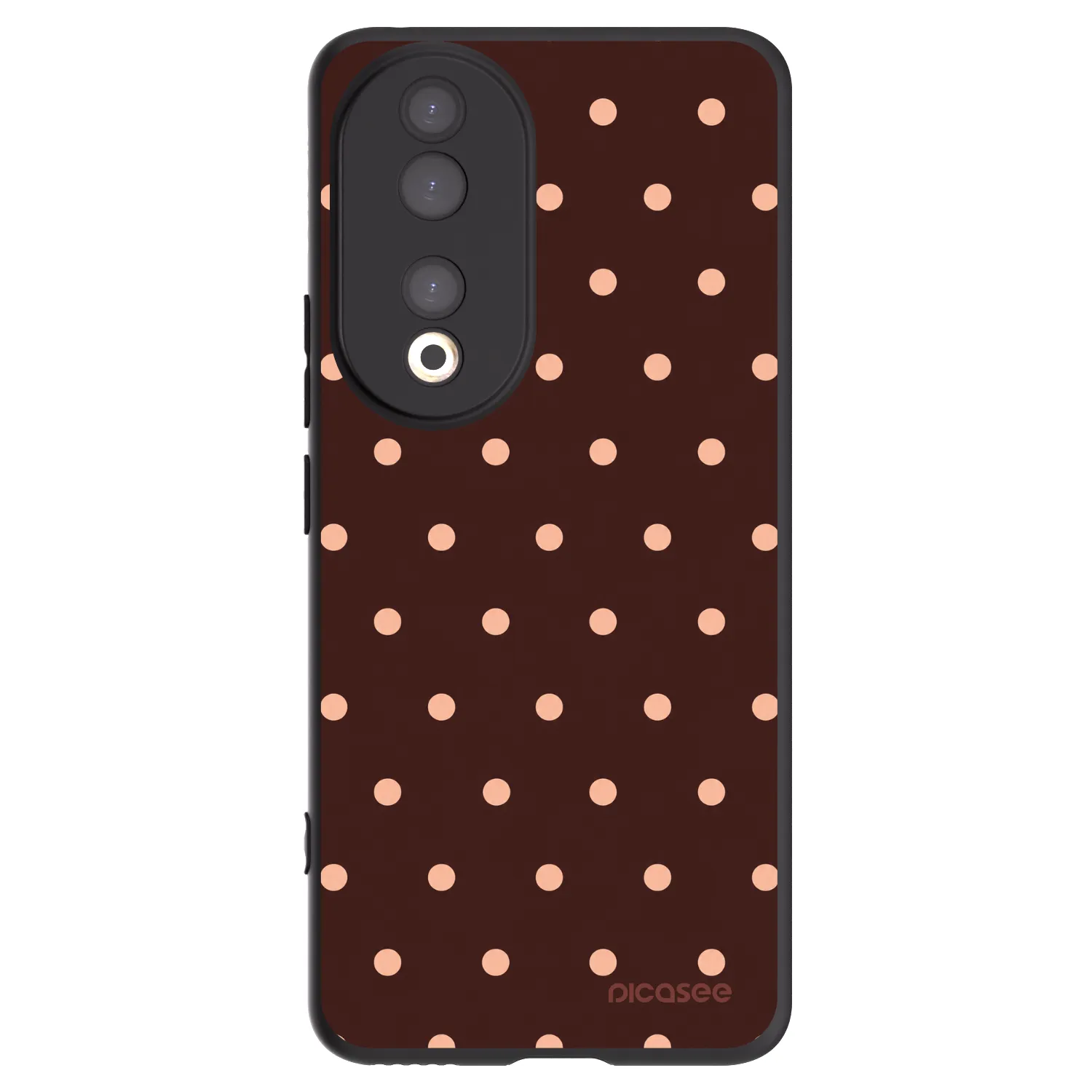 Picasee fekete szilikon tok az alábbi mobiltelefonokra Honor 90 5G - Peach Dots & Chocolate