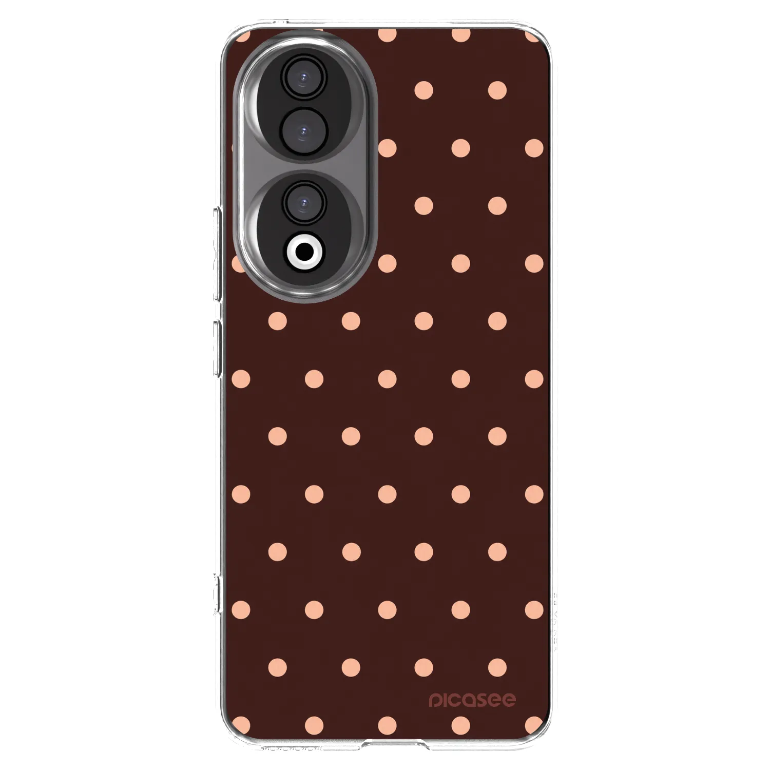 Picasee átlátszó szilikon tok az alábbi mobiltelefonokra Honor 90 5G - Peach Dots & Chocolate