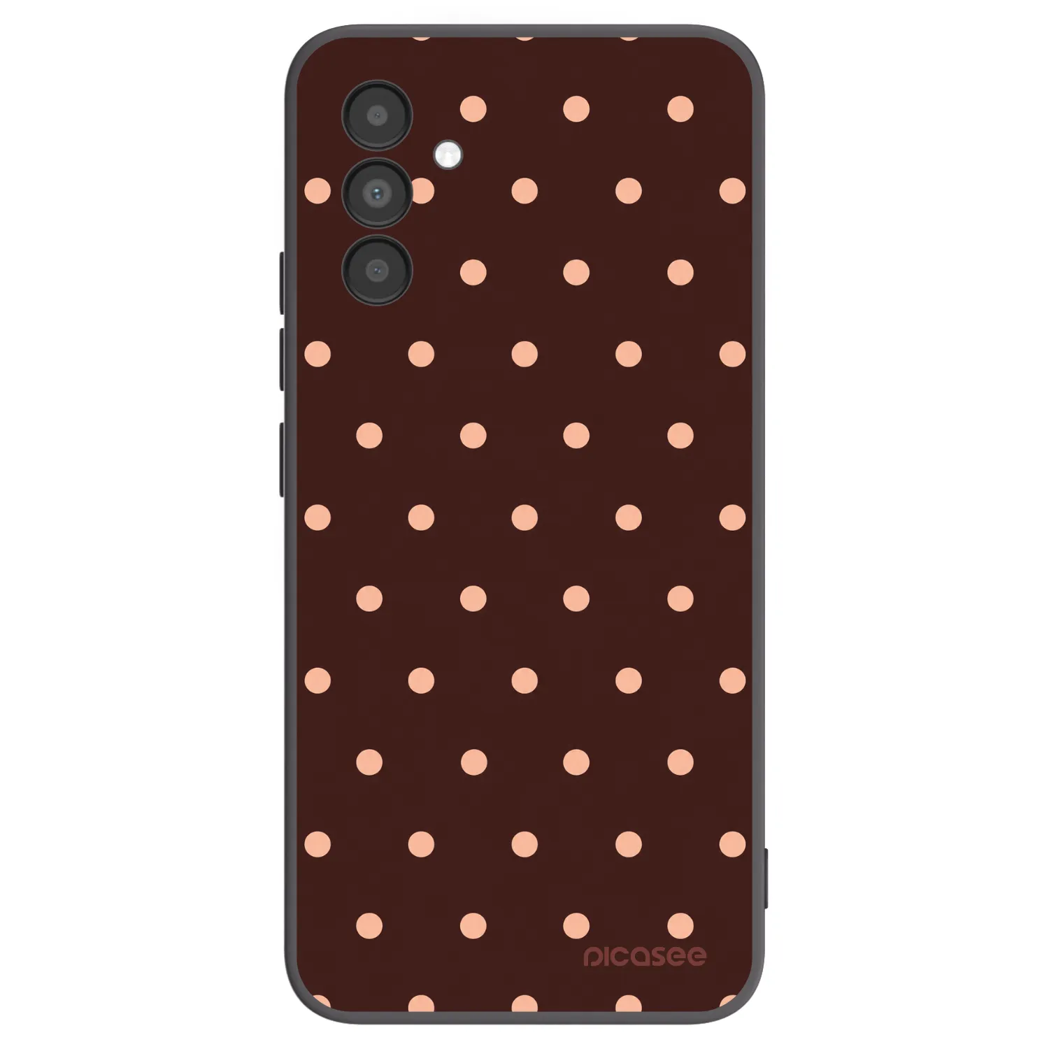Picasee fekete szilikon tok az alábbi mobiltelefonokra Samsung Galaxy A04s A047F - Peach Dots & Chocolate
