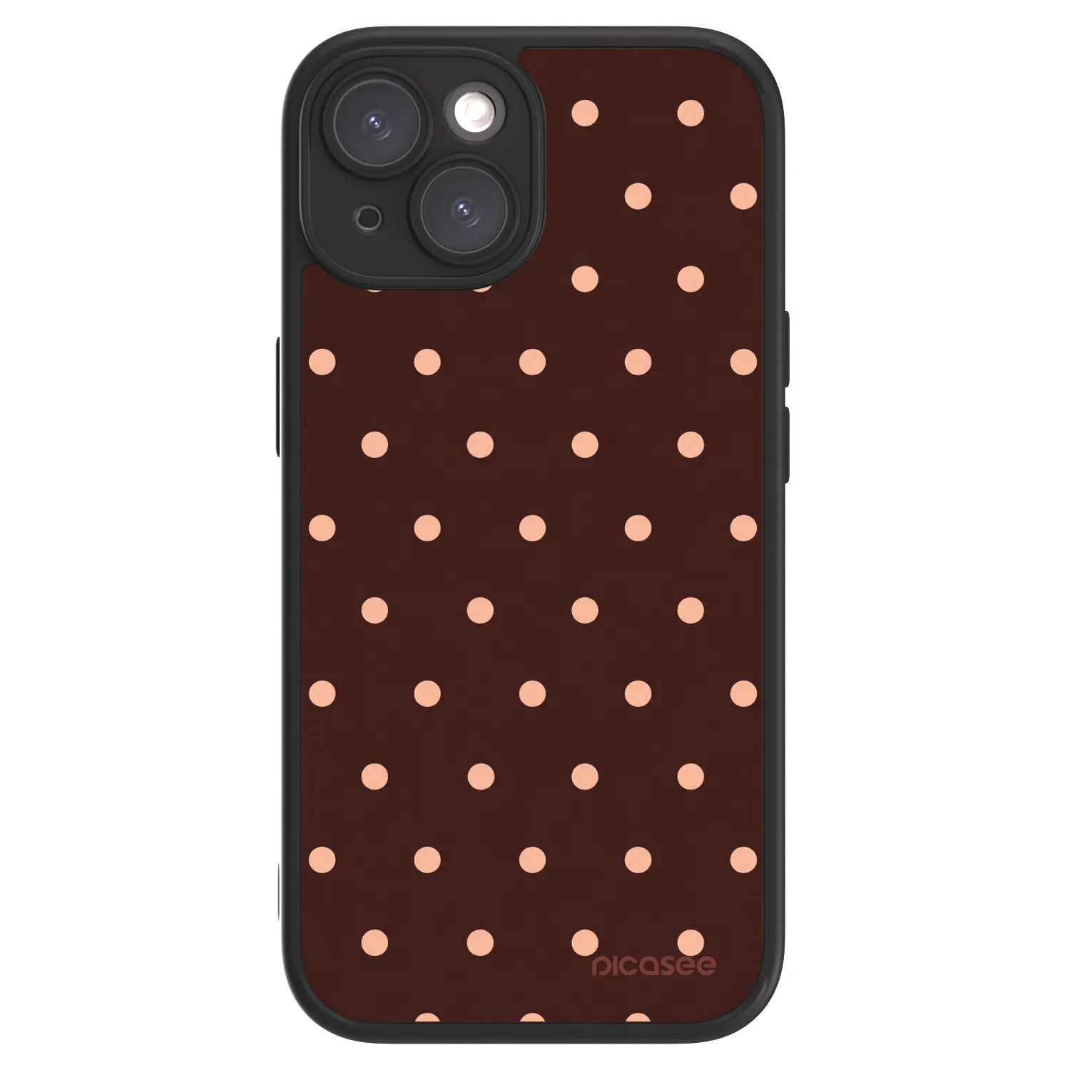 Picasee ULTIMATE CASE Apple iPhone 15 - készülékre - Peach Dots & Chocolate