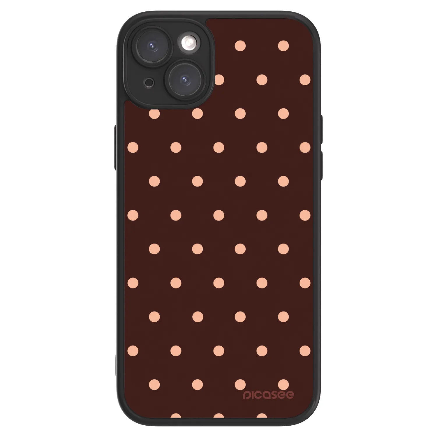 Picasee ULTIMATE CASE Apple iPhone 15 Plus - készülékre - Peach Dots & Chocolate
