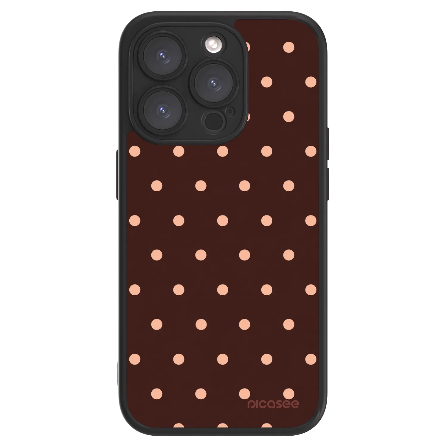 Picasee ULTIMATE CASE Apple iPhone 15 Pro - készülékre - Peach Dots & Chocolate