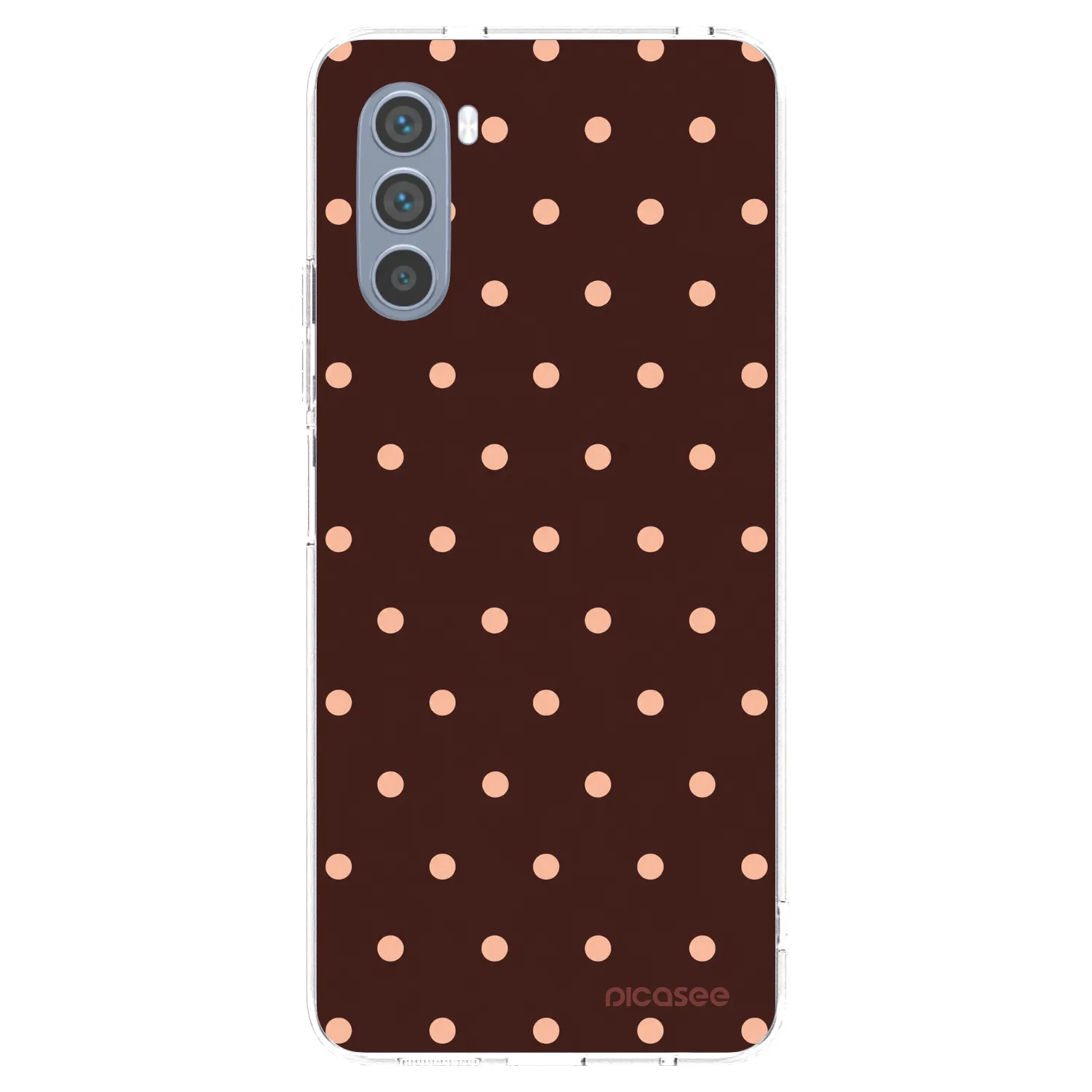 Picasee átlátszó szilikon tok az alábbi mobiltelefonokra Motorola Moto G62 - Peach Dots & Chocolate