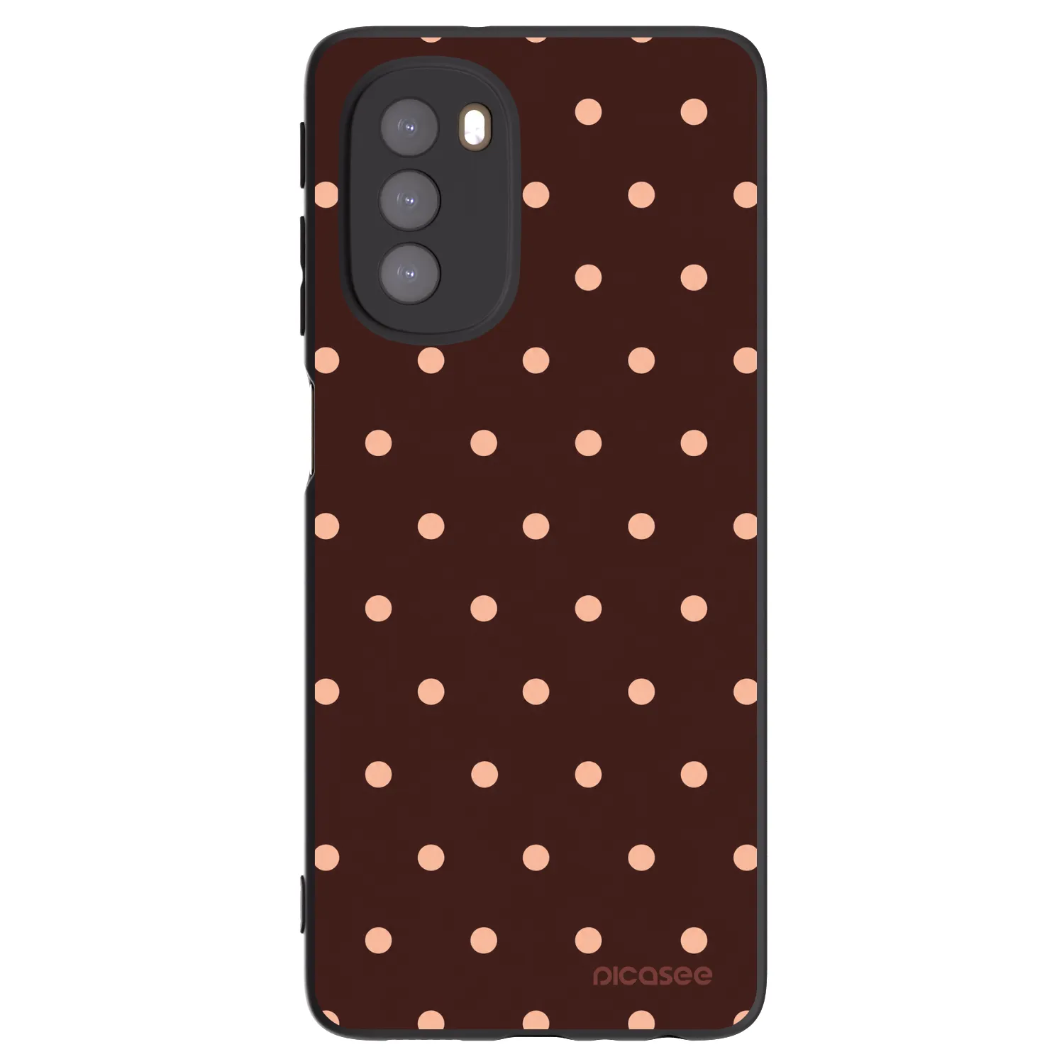 Picasee fekete szilikon tok az alábbi mobiltelefonokra Motorola Moto G51 - Peach Dots & Chocolate