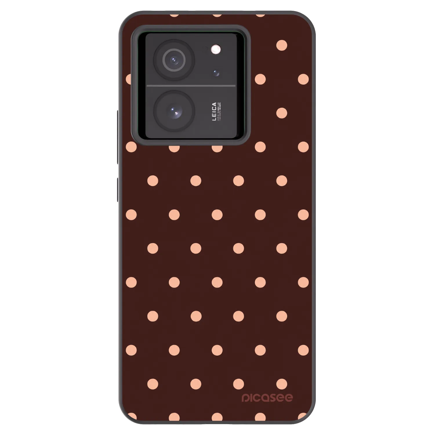 Picasee fekete szilikon tok az alábbi mobiltelefonokra Xiaomi 13T Pro - Peach Dots & Chocolate