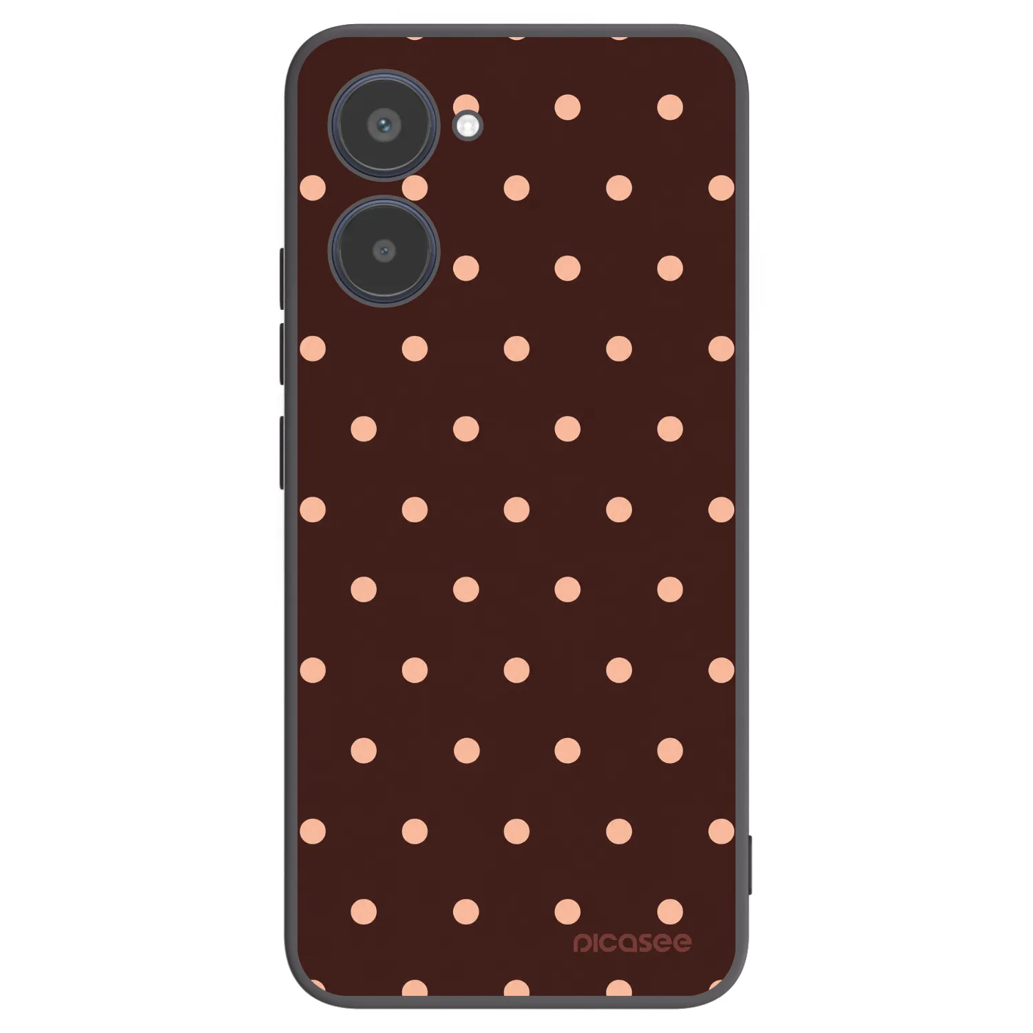 Picasee fekete szilikon tok az alábbi mobiltelefonokra Realme 10 4G - Peach Dots & Chocolate