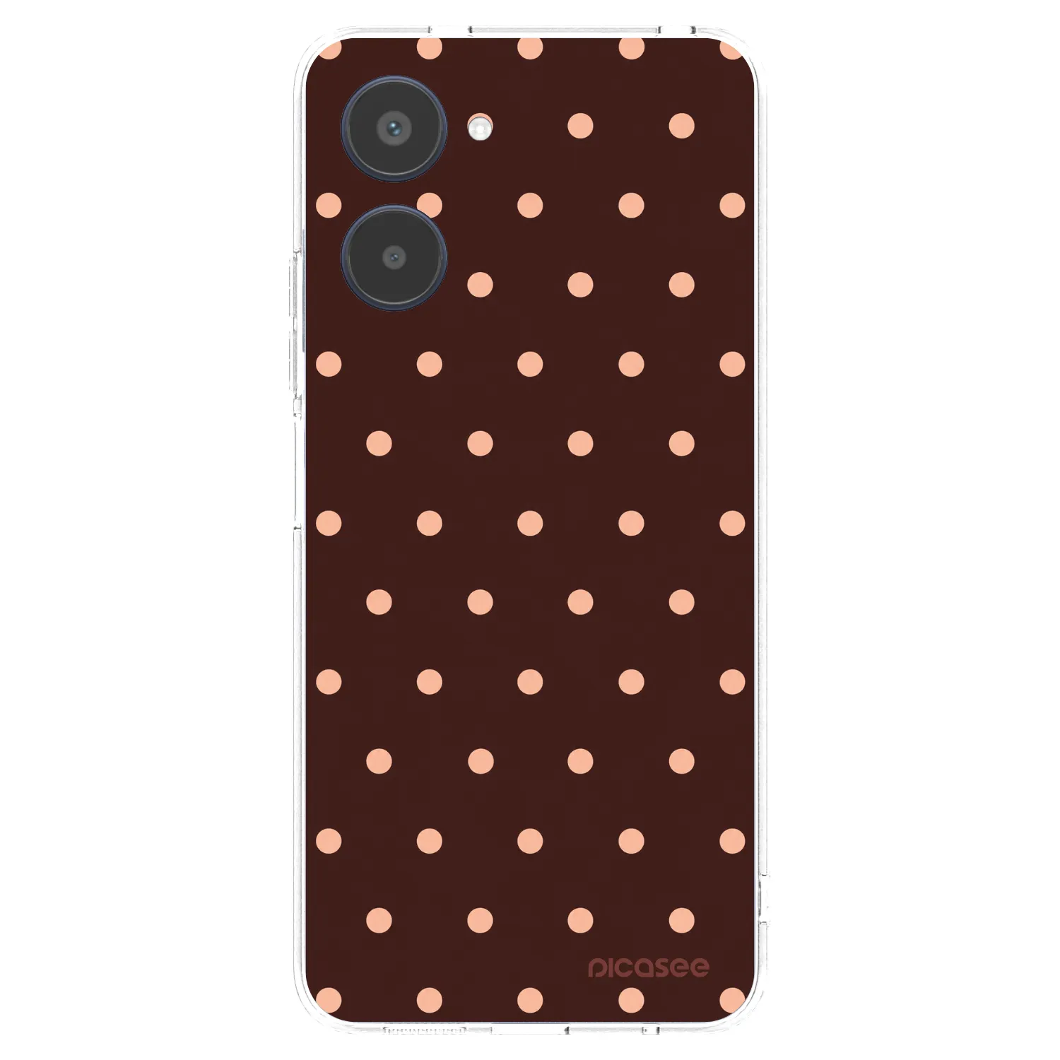 Picasee átlátszó szilikon tok az alábbi mobiltelefonokra Realme 10 4G - Peach Dots & Chocolate