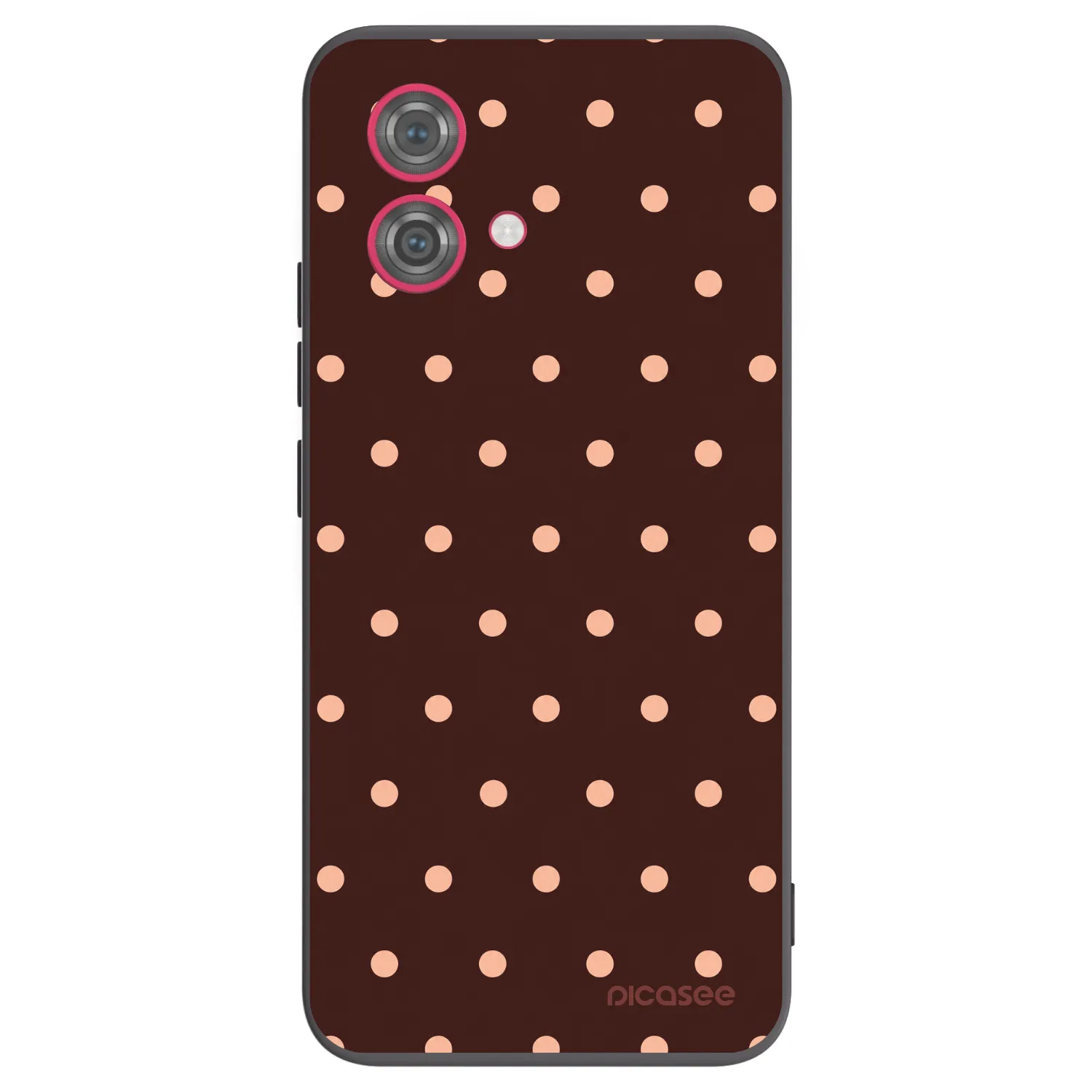 Picasee fekete szilikon tok az alábbi mobiltelefonokra Motorola Moto G84 5G - Peach Dots & Chocolate