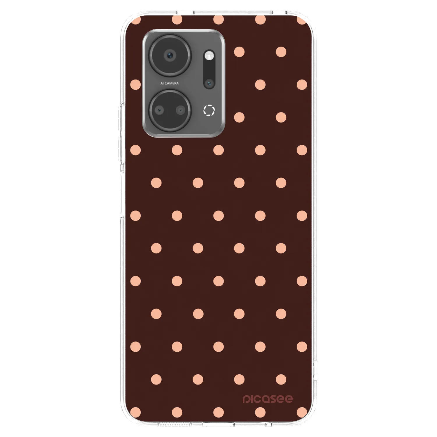 Picasee átlátszó szilikon tok az alábbi mobiltelefonokra Honor X7a - Peach Dots & Chocolate