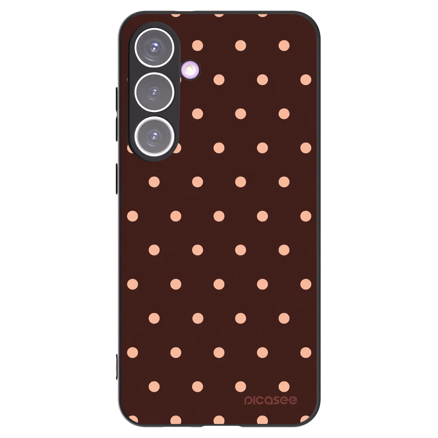 Picasee fekete szilikon tok az alábbi mobiltelefonokra Samsung Galaxy S24+ S926B 5G - Peach Dots & Chocolate