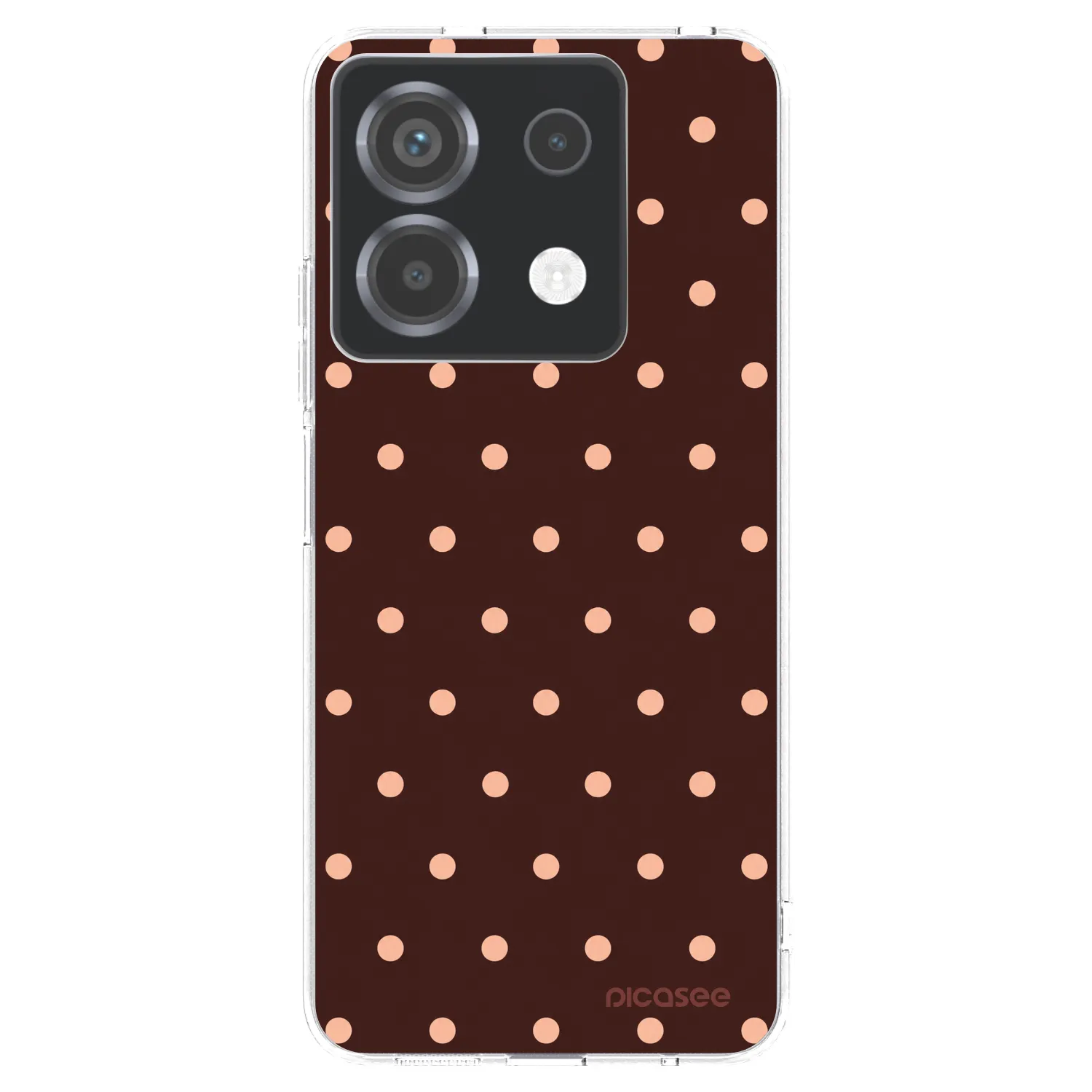 Picasee átlátszó szilikon tok az alábbi mobiltelefonokra Xiaomi Poco X6 - Peach Dots & Chocolate