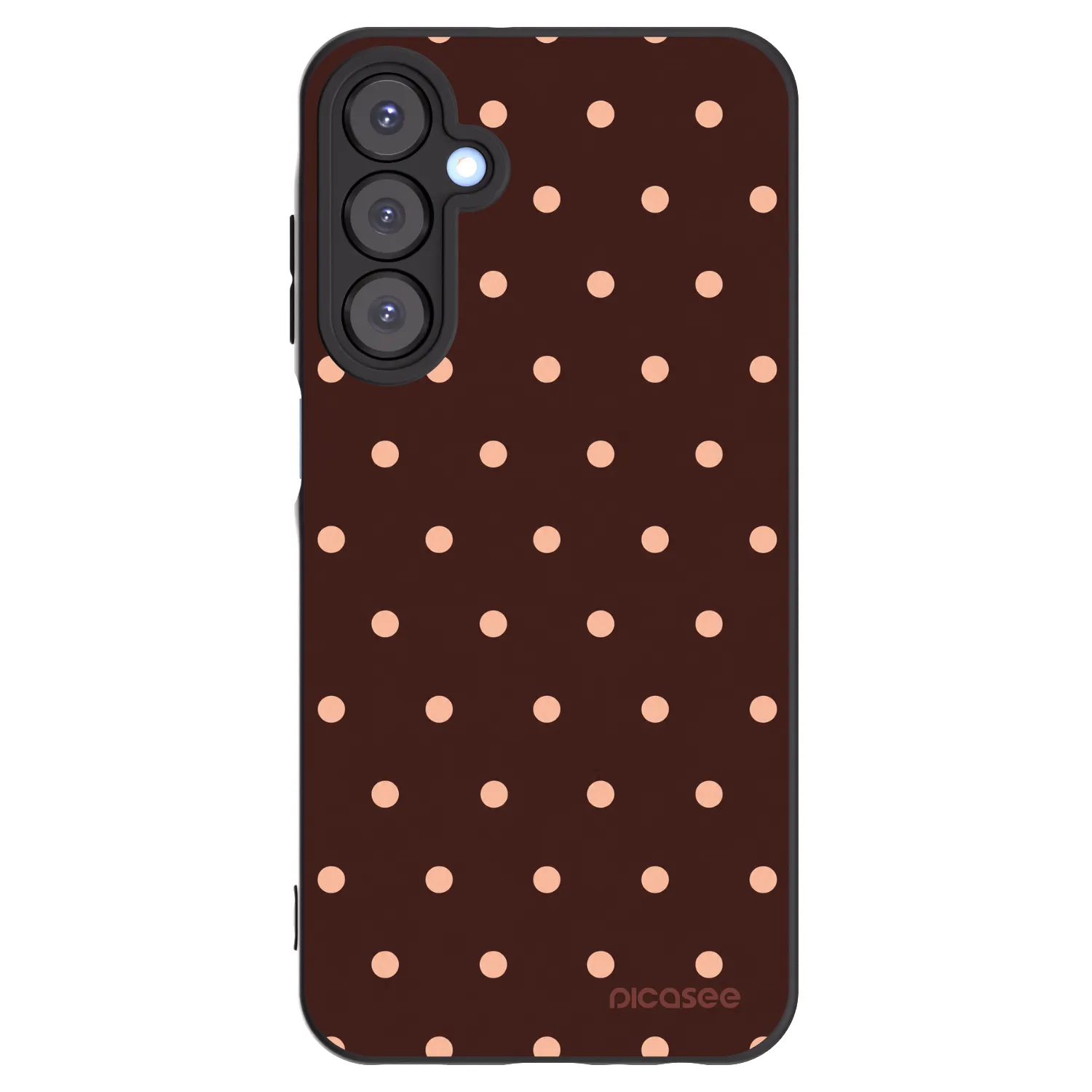 Picasee fekete szilikon tok az alábbi mobiltelefonokra Samsung Galaxy A25 A256B 5G - Peach Dots & Chocolate