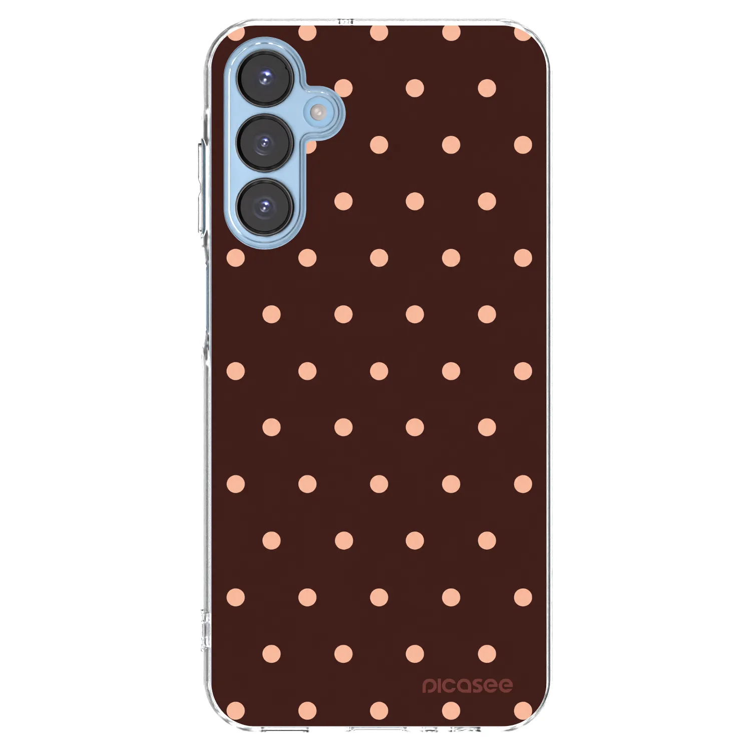 Picasee átlátszó szilikon tok az alábbi mobiltelefonokra Samsung Galaxy A15 A156B 5G - Peach Dots & Chocolate