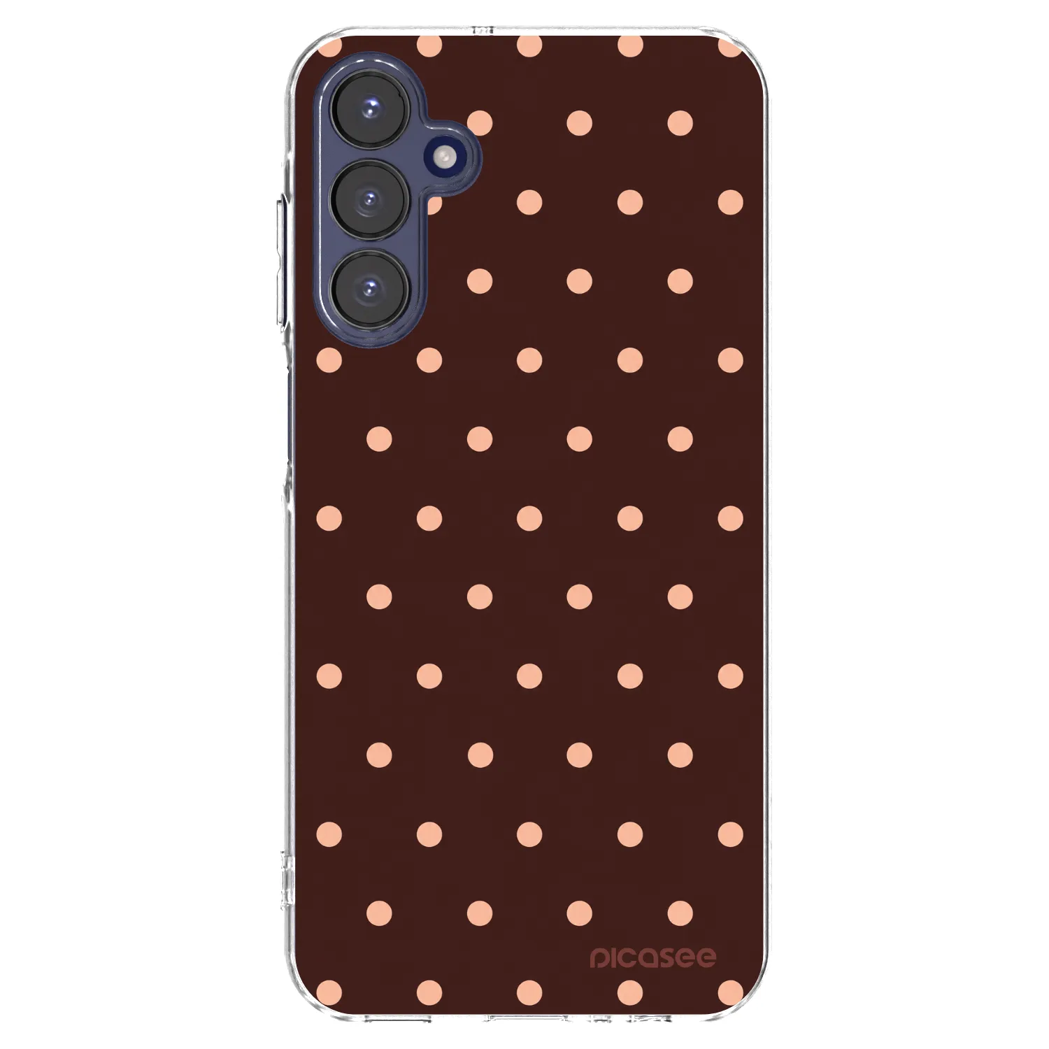 Picasee átlátszó szilikon tok az alábbi mobiltelefonokra Samsung Galaxy A15 A155F 4G - Peach Dots & Chocolate