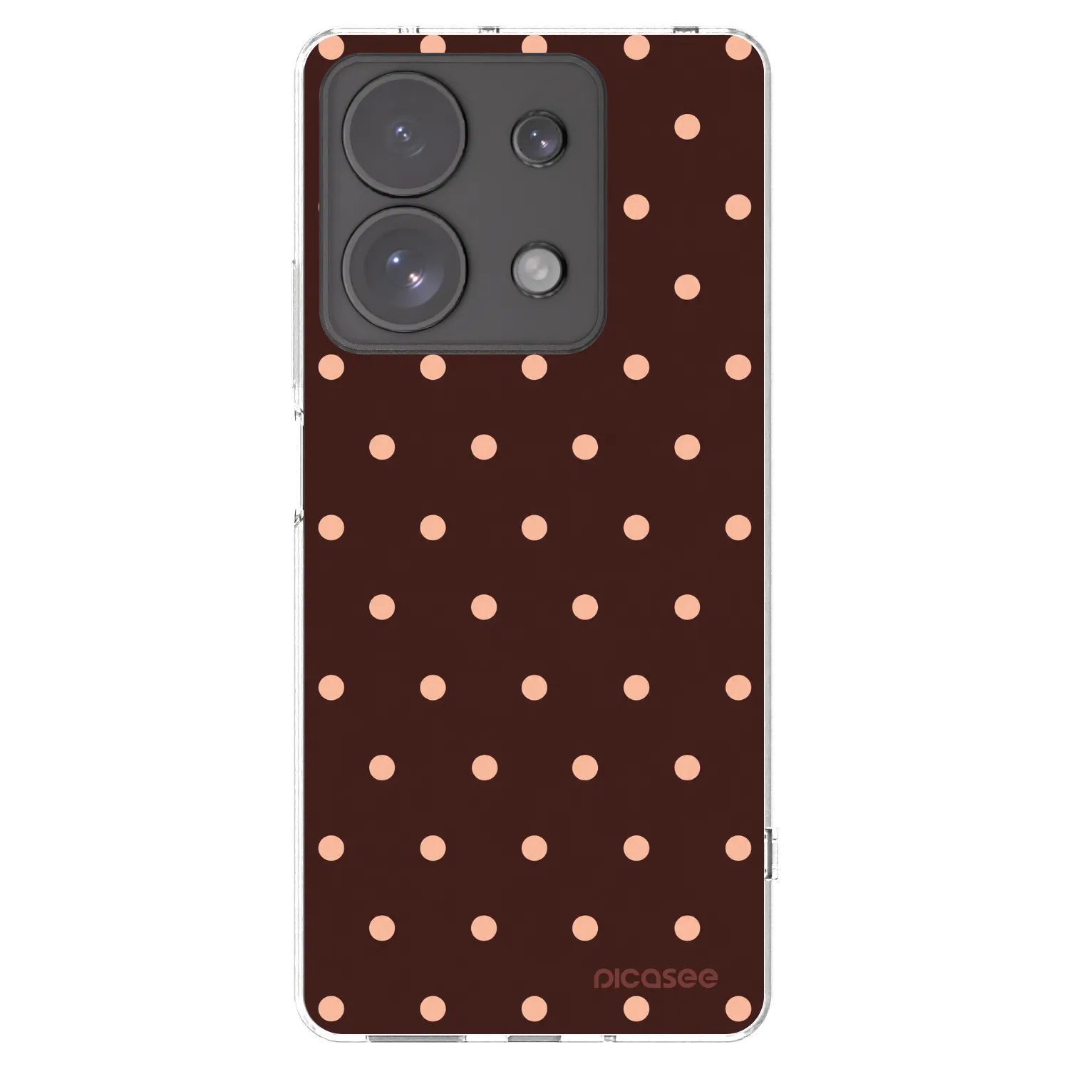 Picasee átlátszó szilikon tok az alábbi mobiltelefonokra Xiaomi Redmi Note 13 Pro 4G - Peach Dots & Chocolate