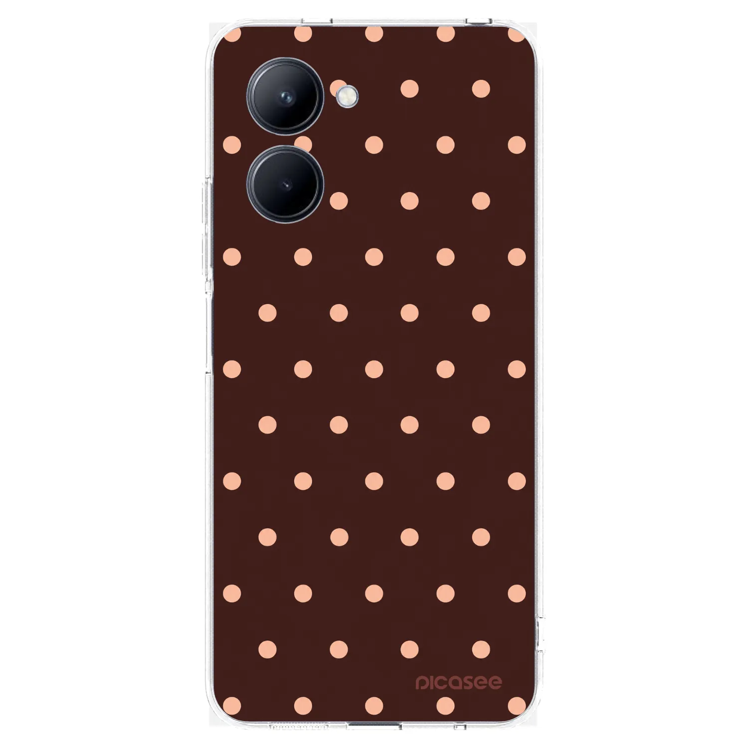 Picasee átlátszó szilikon tok az alábbi mobiltelefonokra Realme C33 (2023) - Peach Dots & Chocolate