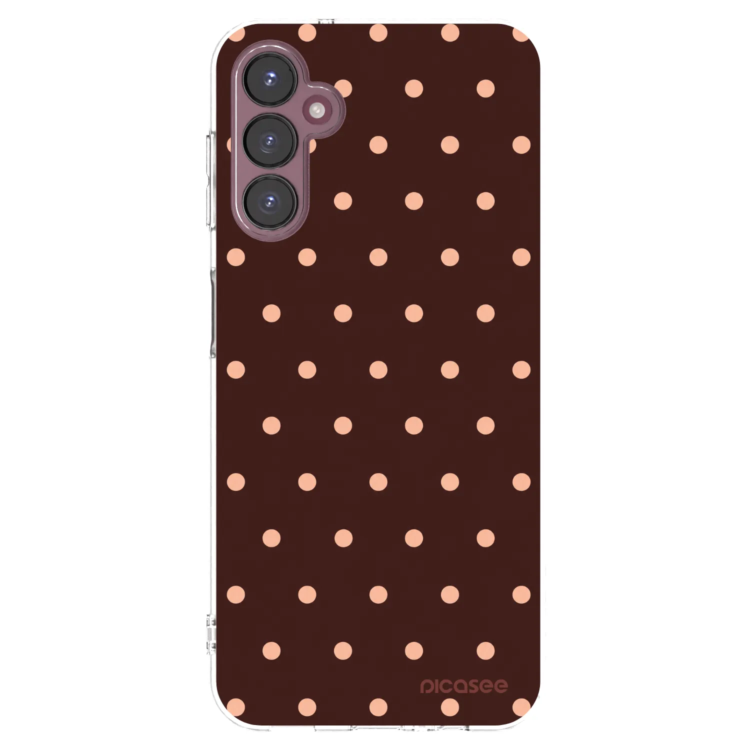 Picasee átlátszó szilikon tok az alábbi mobiltelefonokra Samsung Galaxy A05s A057G - Peach Dots & Chocolate
