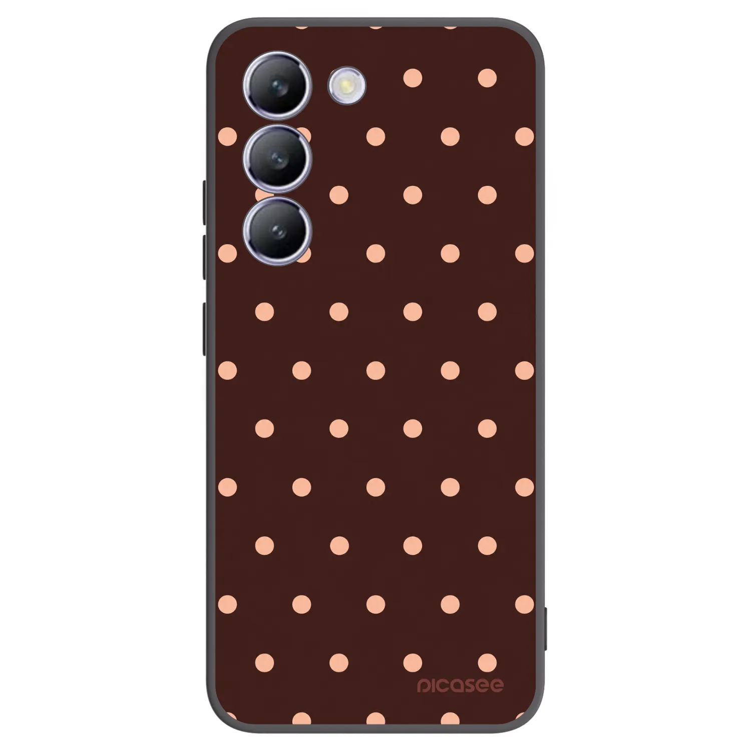 Picasee fekete szilikon tok az alábbi mobiltelefonokra Vivo V40 SE 5G - Peach Dots & Chocolate