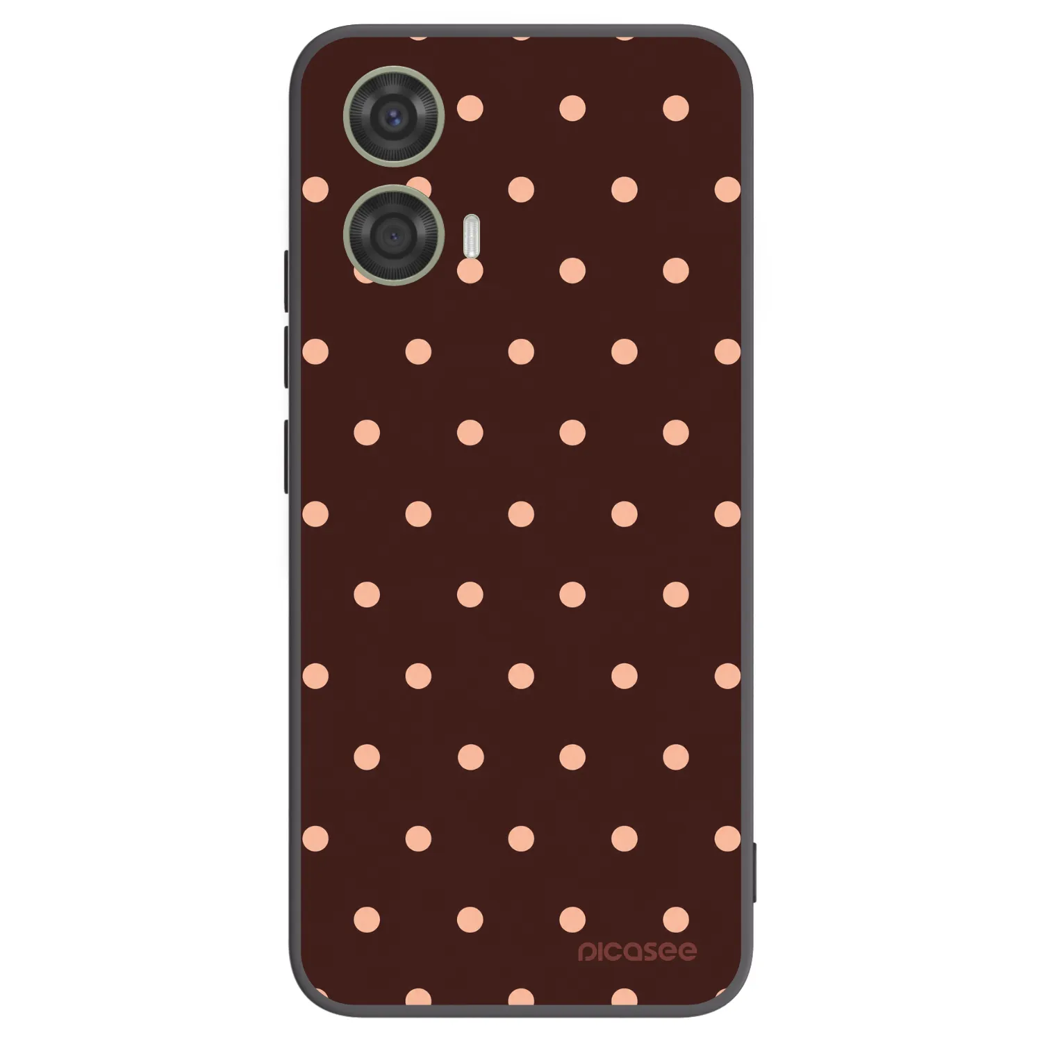 Picasee fekete szilikon tok az alábbi mobiltelefonokra Motorola Moto G24 - Peach Dots & Chocolate
