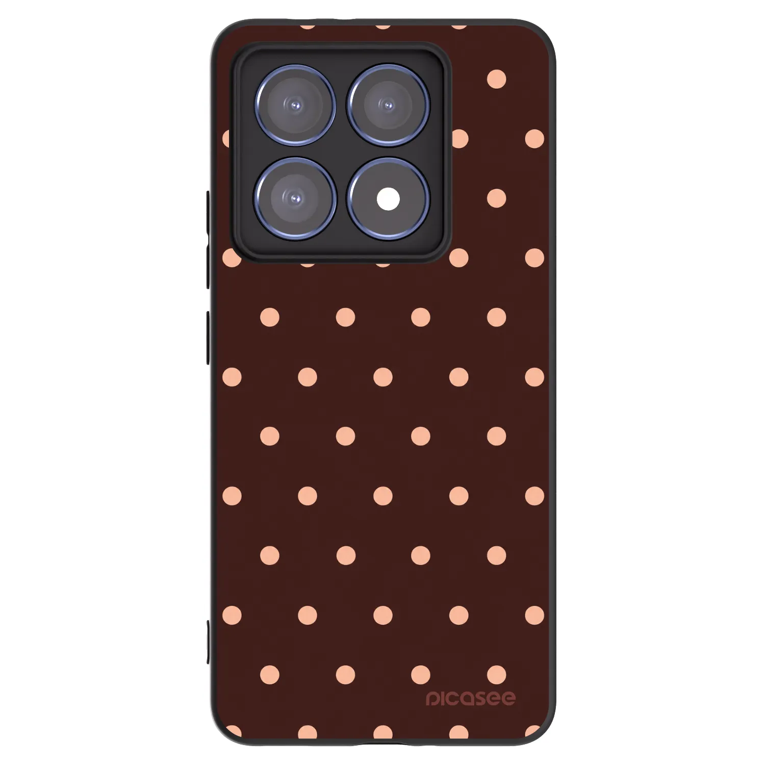 Picasee fekete szilikon tok az alábbi mobiltelefonokra Xiaomi 14T Pro - Peach Dots & Chocolate