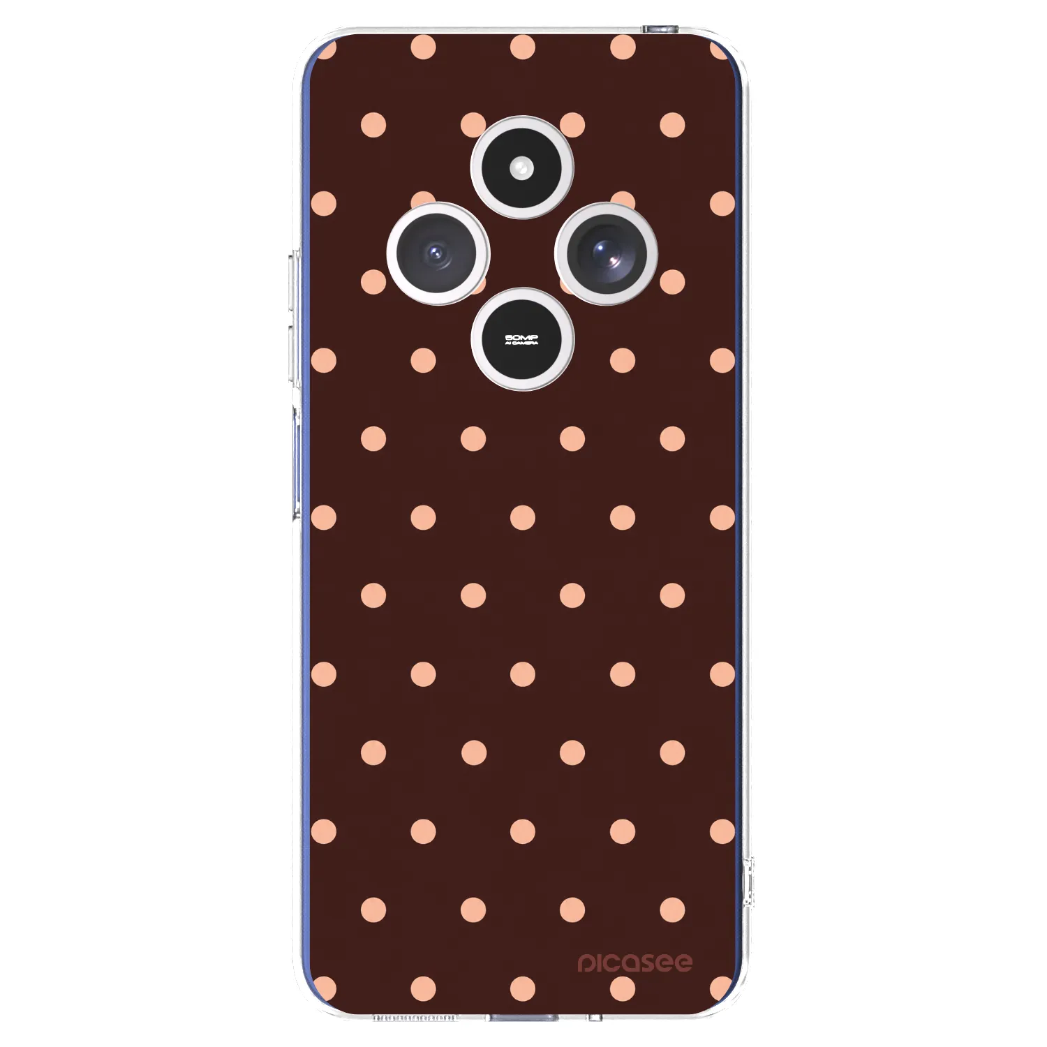 Picasee átlátszó szilikon tok az alábbi mobiltelefonokra Xiaomi Redmi 14C - Peach Dots & Chocolate