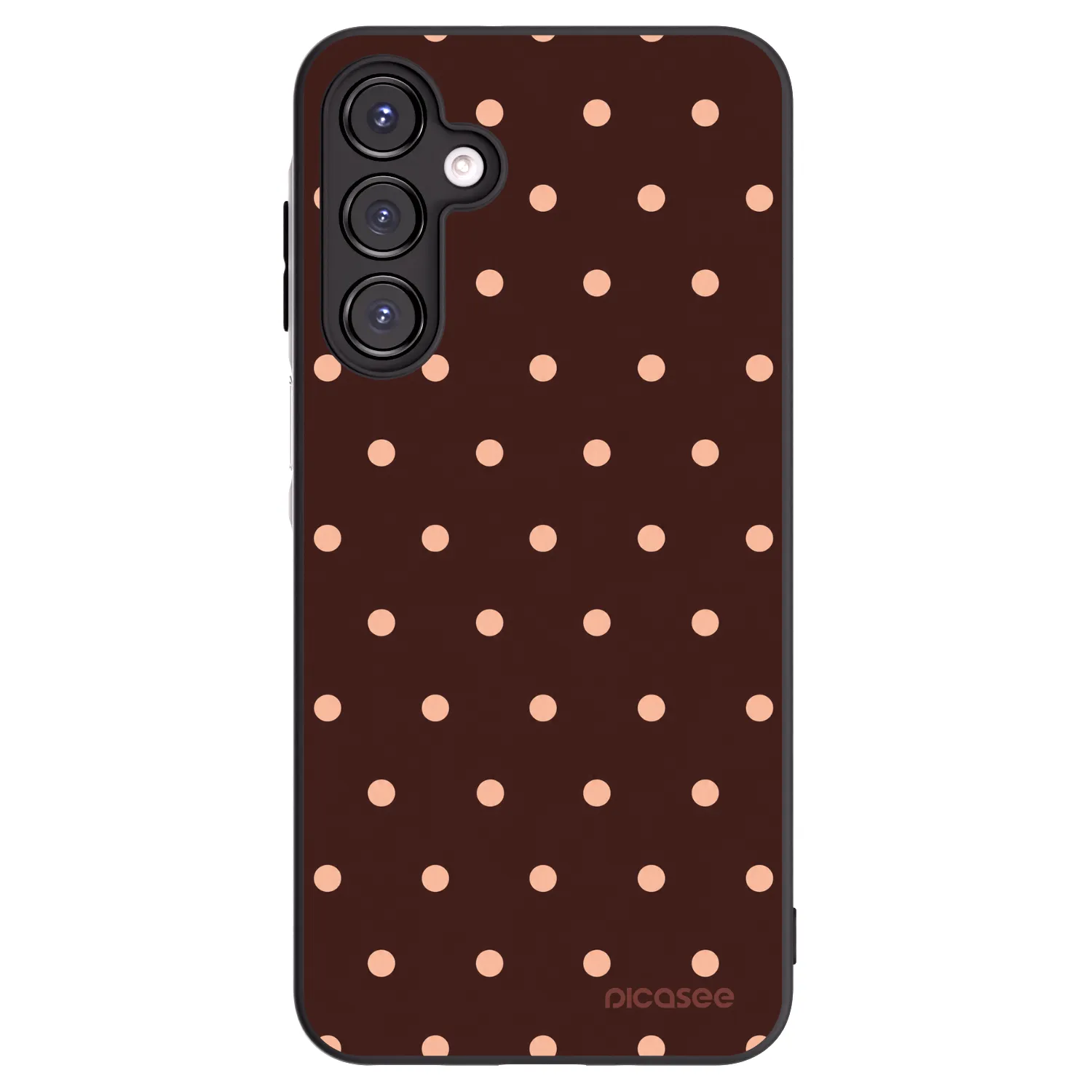 Picasee fekete szilikon tok az alábbi mobiltelefonokra Samsung Galaxy A16 5G - Peach Dots & Chocolate