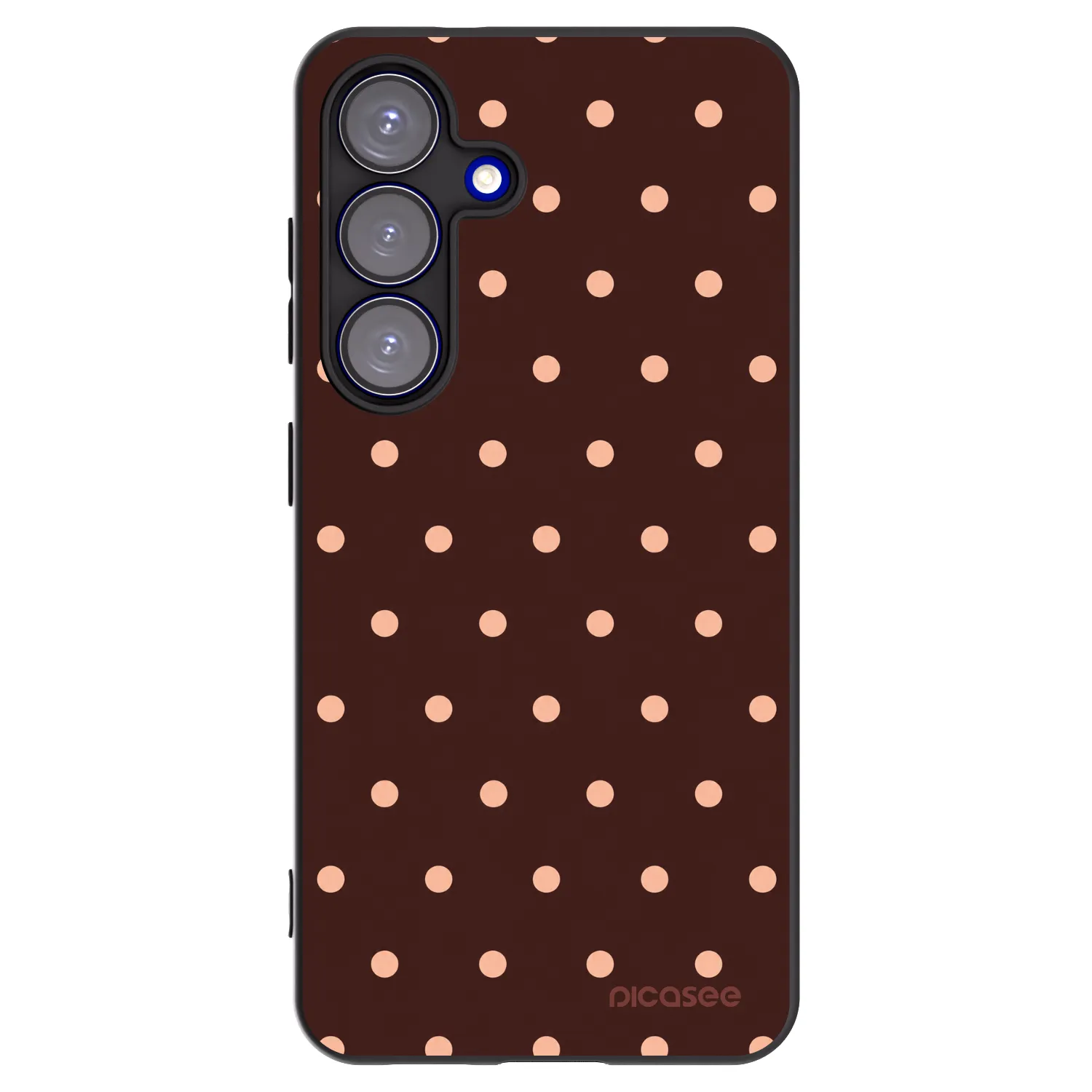 Picasee fekete szilikon tok az alábbi mobiltelefonokra Samsung Galaxy S25 5G - Peach Dots & Chocolate