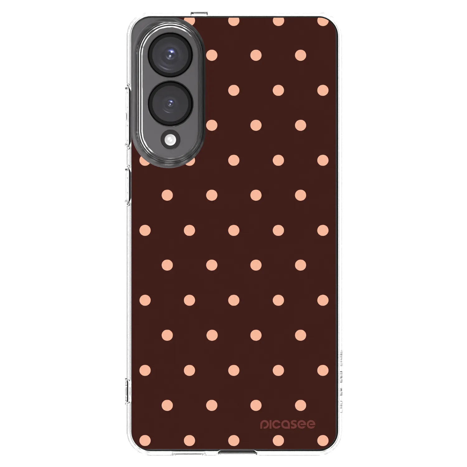 Picasee átlátszó szilikon tok az alábbi mobiltelefonokra Samsung Galaxy S25 Edge 5G - Peach Dots & Chocolate