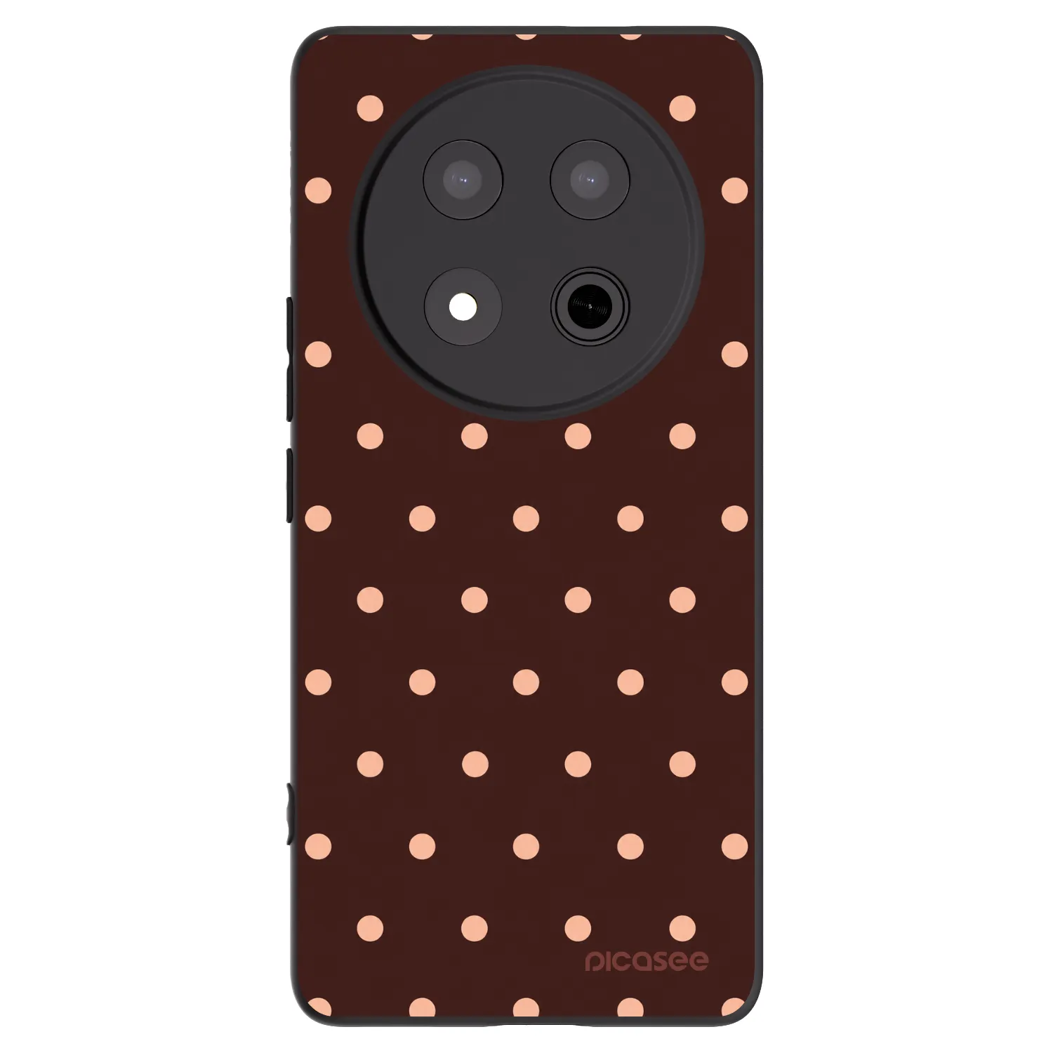 Picasee fekete szilikon tok az alábbi mobiltelefonokra Honor Magic7 Lite 5G - Peach Dots & Chocolate