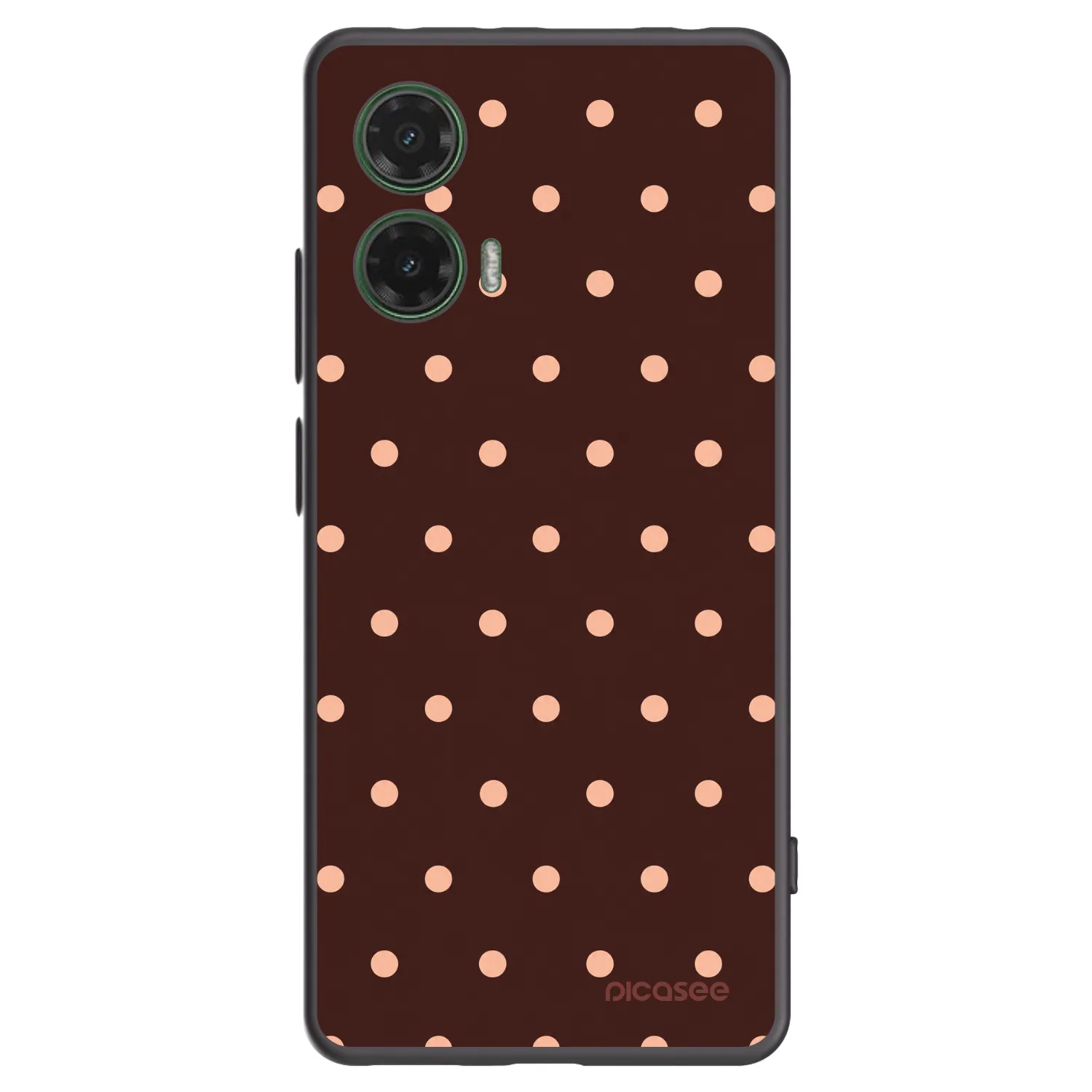 Picasee fekete szilikon tok az alábbi mobiltelefonokra Motorola Moto G35 5G - Peach Dots & Chocolate