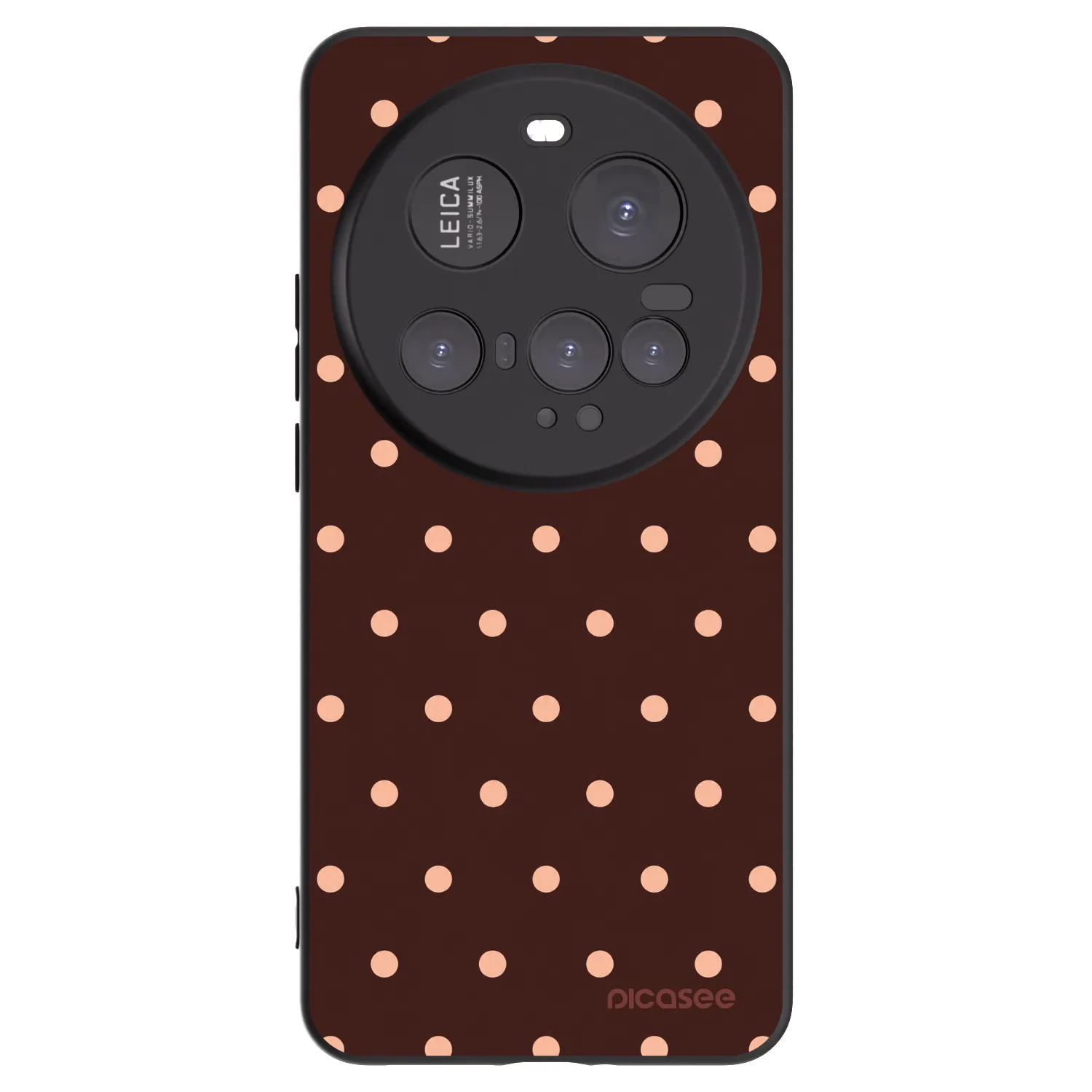 Picasee fekete szilikon tok az alábbi mobiltelefonokra Xiaomi 15 Ultra - Peach Dots & Chocolate