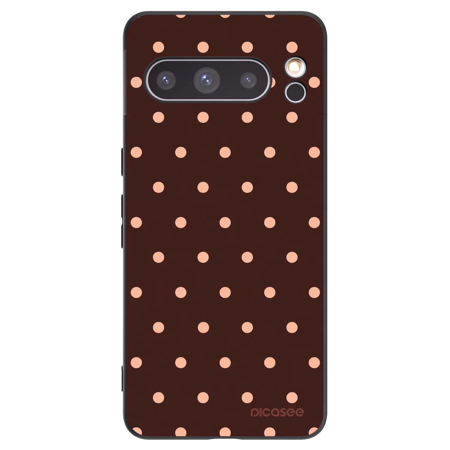 Picasee fekete szilikon tok az alábbi mobiltelefonokra Google Pixel 8 Pro - Peach Dots & Chocolate