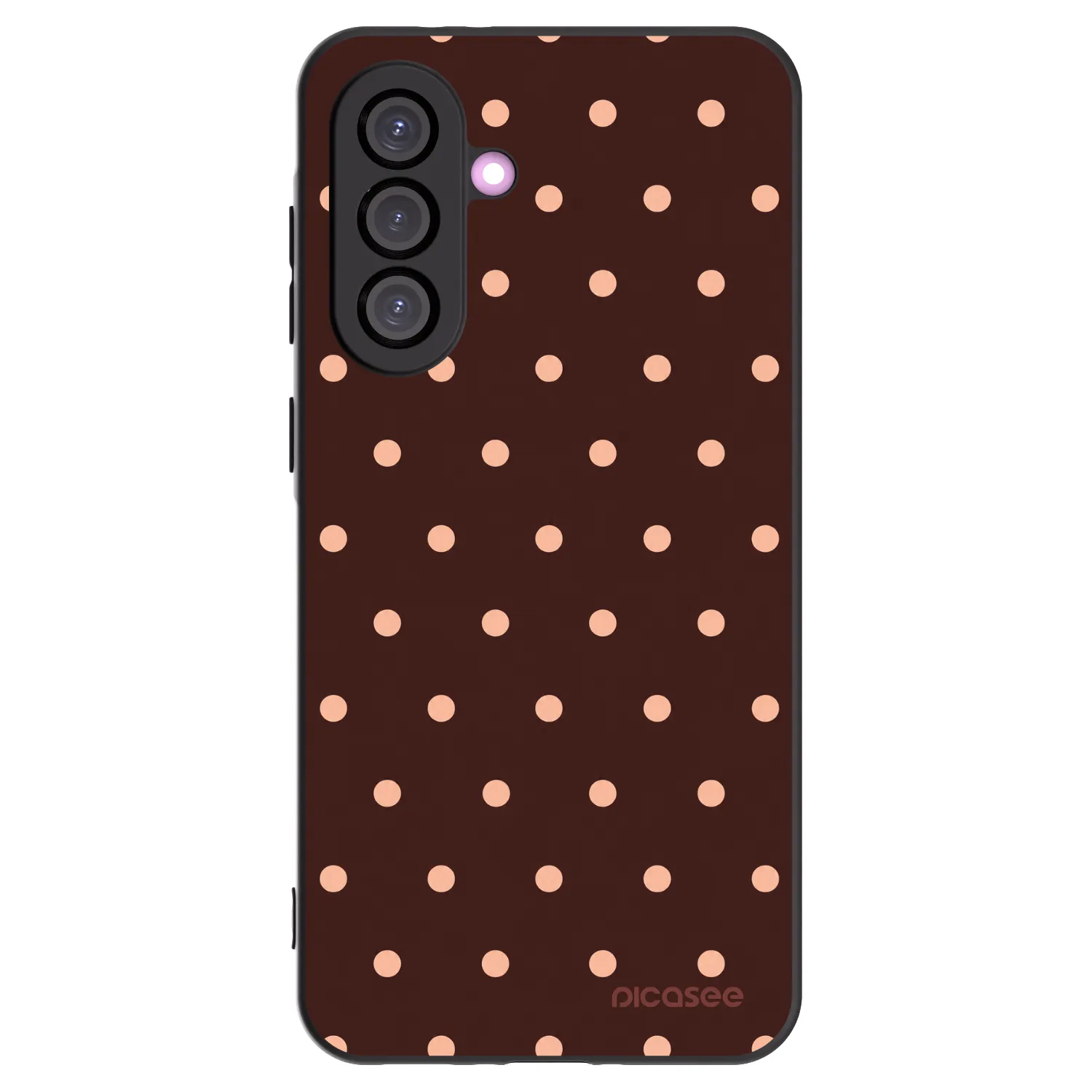 Picasee fekete szilikon tok az alábbi mobiltelefonokra Samsung Galaxy A36 5G - Peach Dots & Chocolate