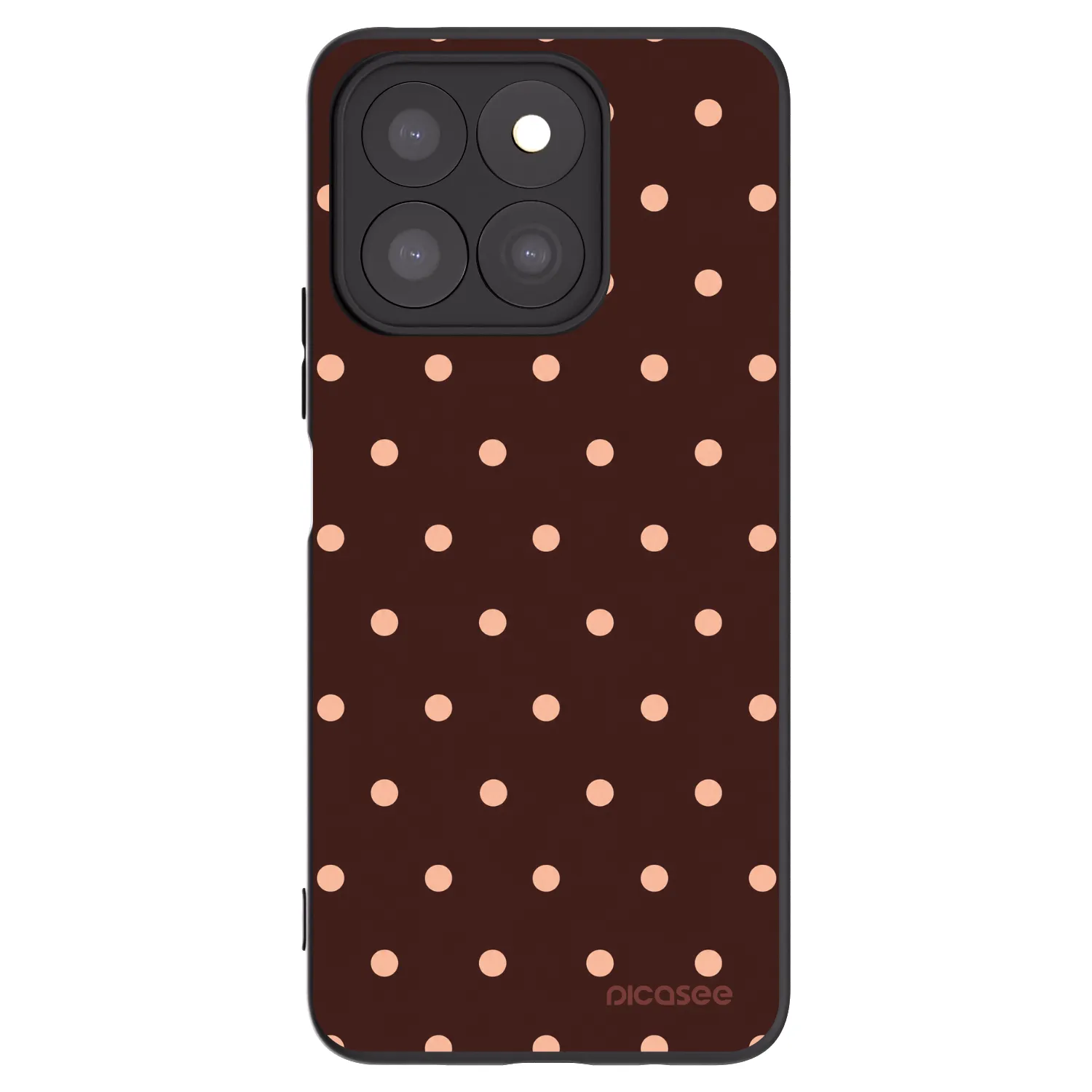 Picasee fekete szilikon tok az alábbi mobiltelefonokra Honor X8c - Peach Dots & Chocolate