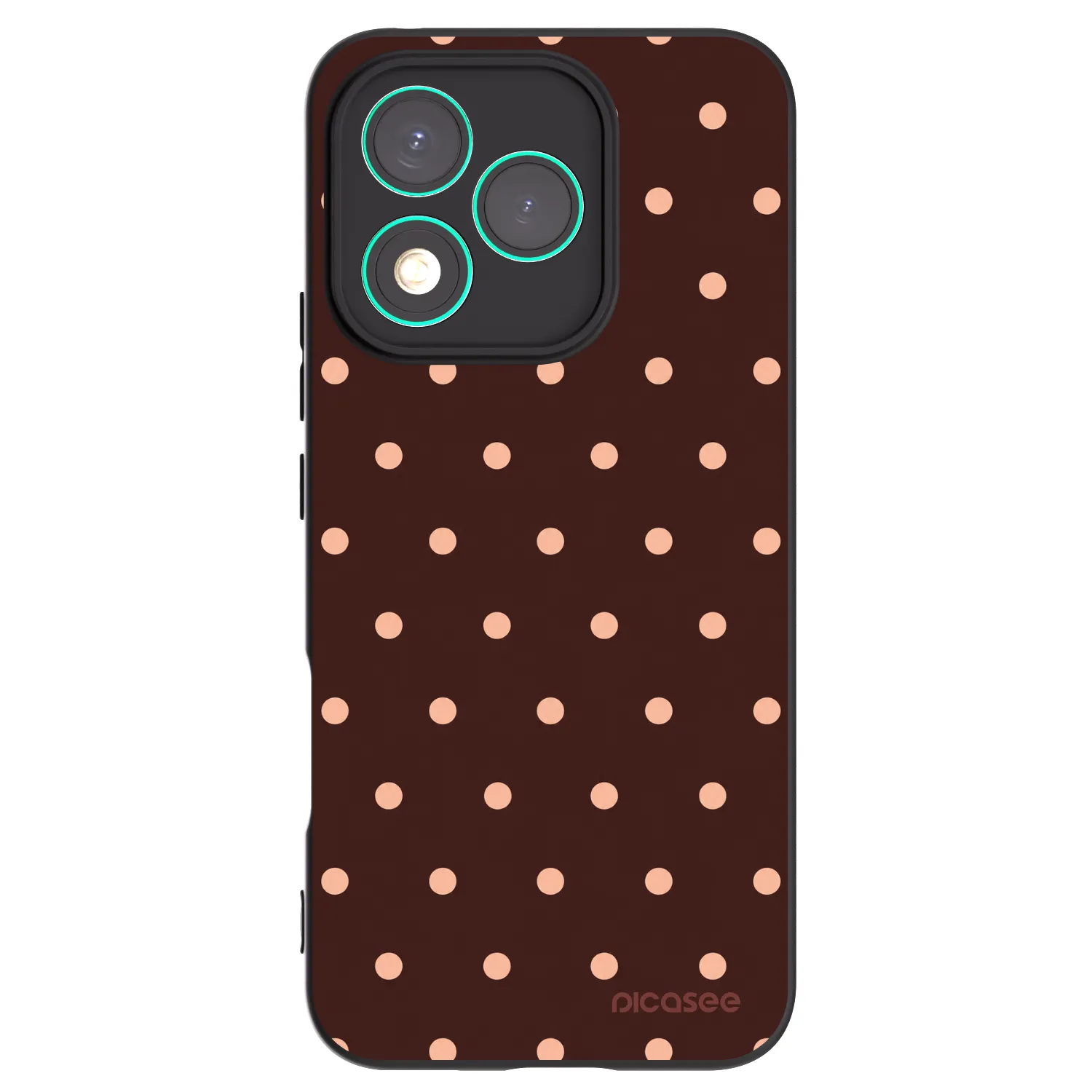 Picasee fekete szilikon tok az alábbi mobiltelefonokra Honor 400 Lite 5G - Peach Dots & Chocolate